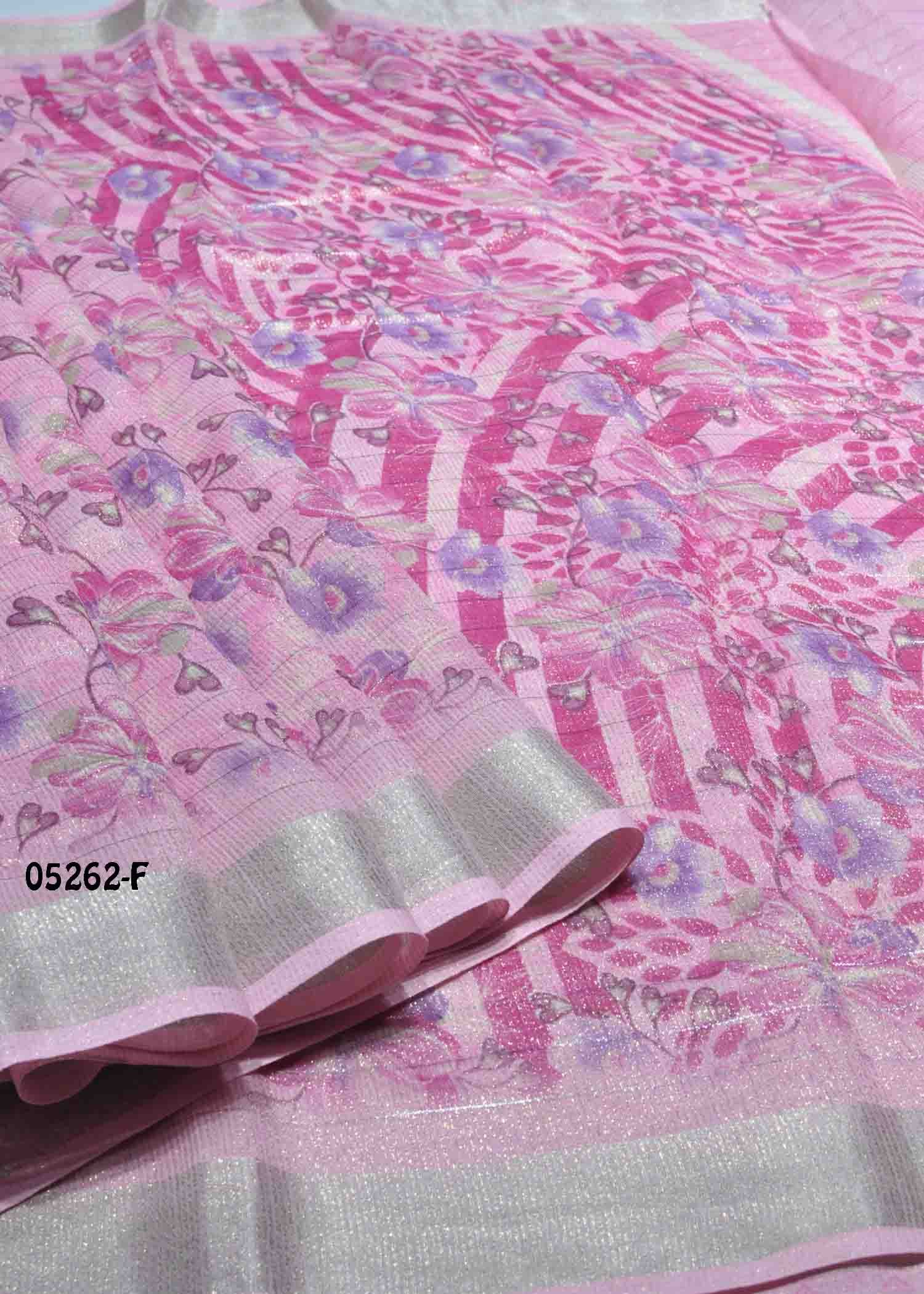 Malar - 05262-F Pink Color Trendy Jute Cotton Saree CM1392785 (RR4B)