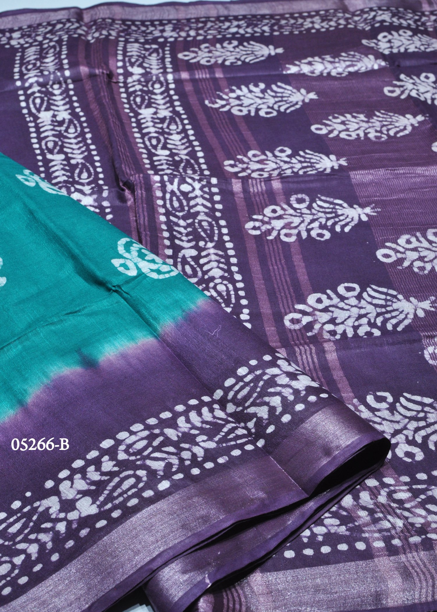 Sagana - 05266-B PineGreen Color Trendy Linen Cotton Saree CM1407856 (RR5B)
