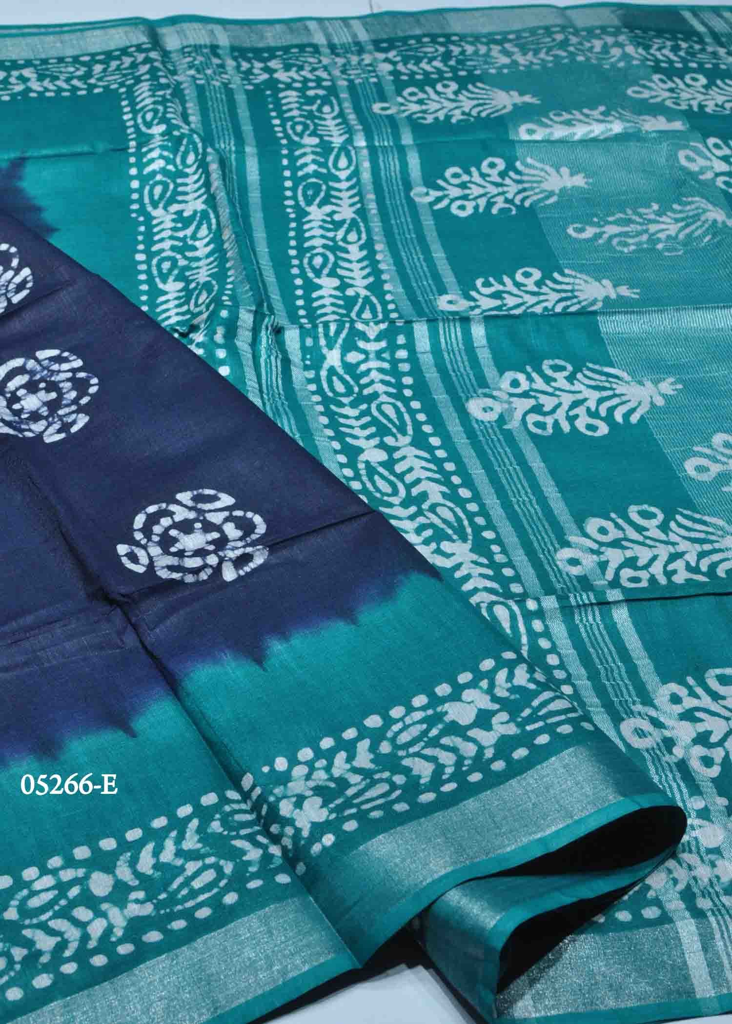 Sagana - 05266-E NavyBlue Color Trendy Linen Cotton Saree CM1407856 (RR5B)