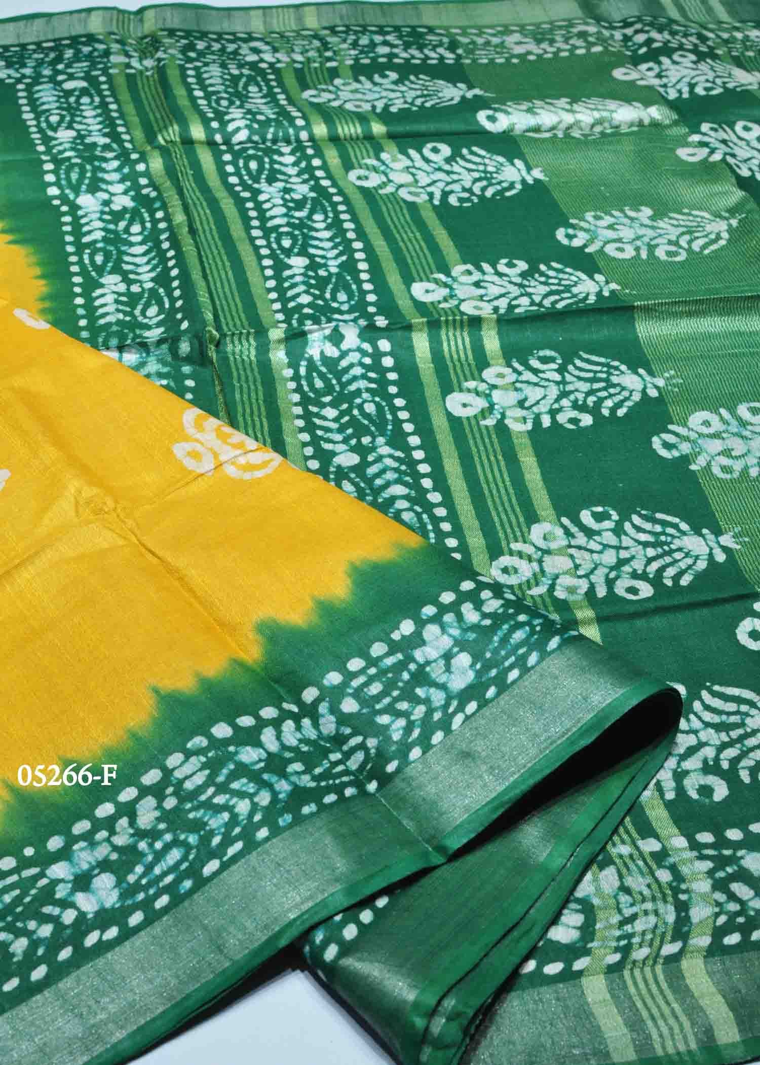 Sagana - 05266-F Yellow Color Trendy Linen Cotton Saree CM1407856 (RR5B)