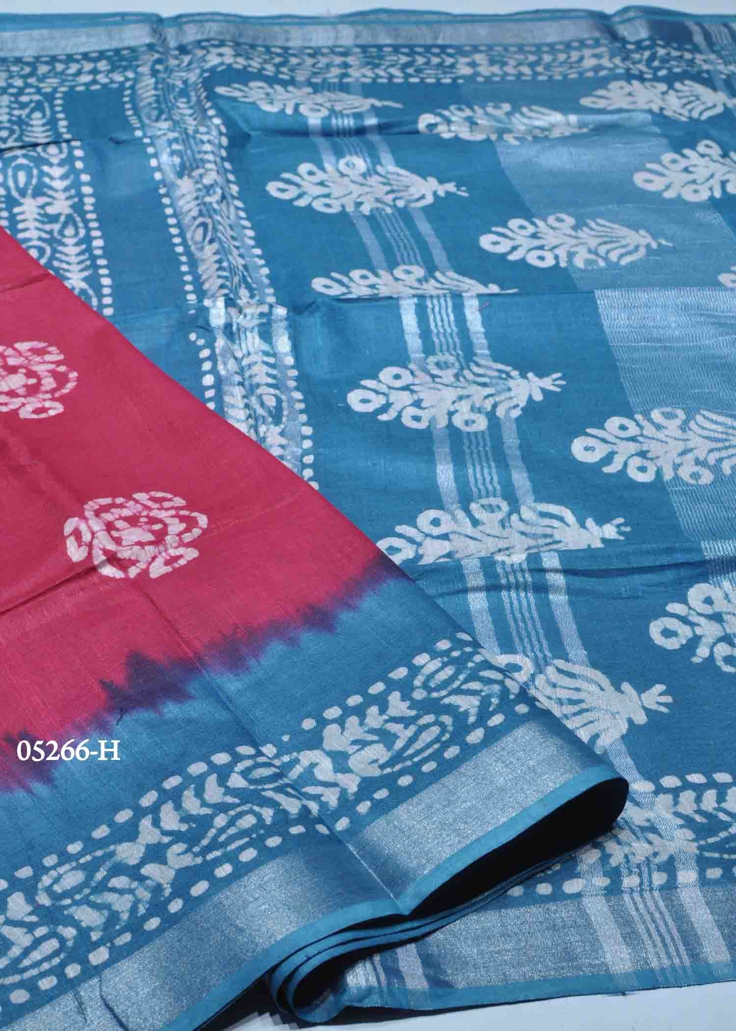 Sagana - 05266-H Pink Color Trendy Linen Cotton Saree CM1407856 (RR5B)
