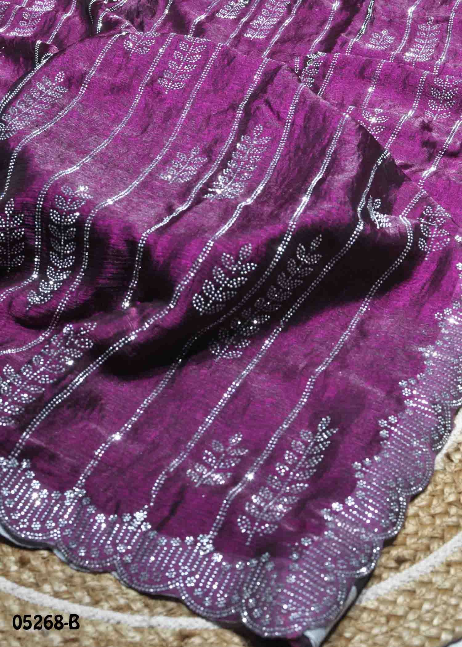 Natchathra - 05268-B Purple Color Trendy Space Silk Saree CM1397482 (RR3E)