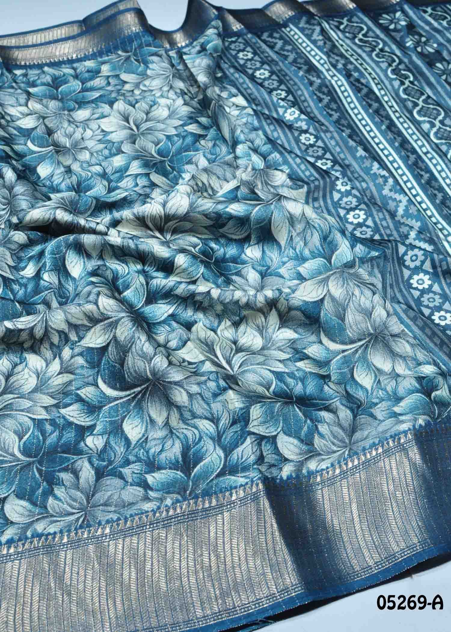 Dakshitha - 05268-A PeacockBlue Color Trendy Dola Silk Saree CM1391167 (RR3E)