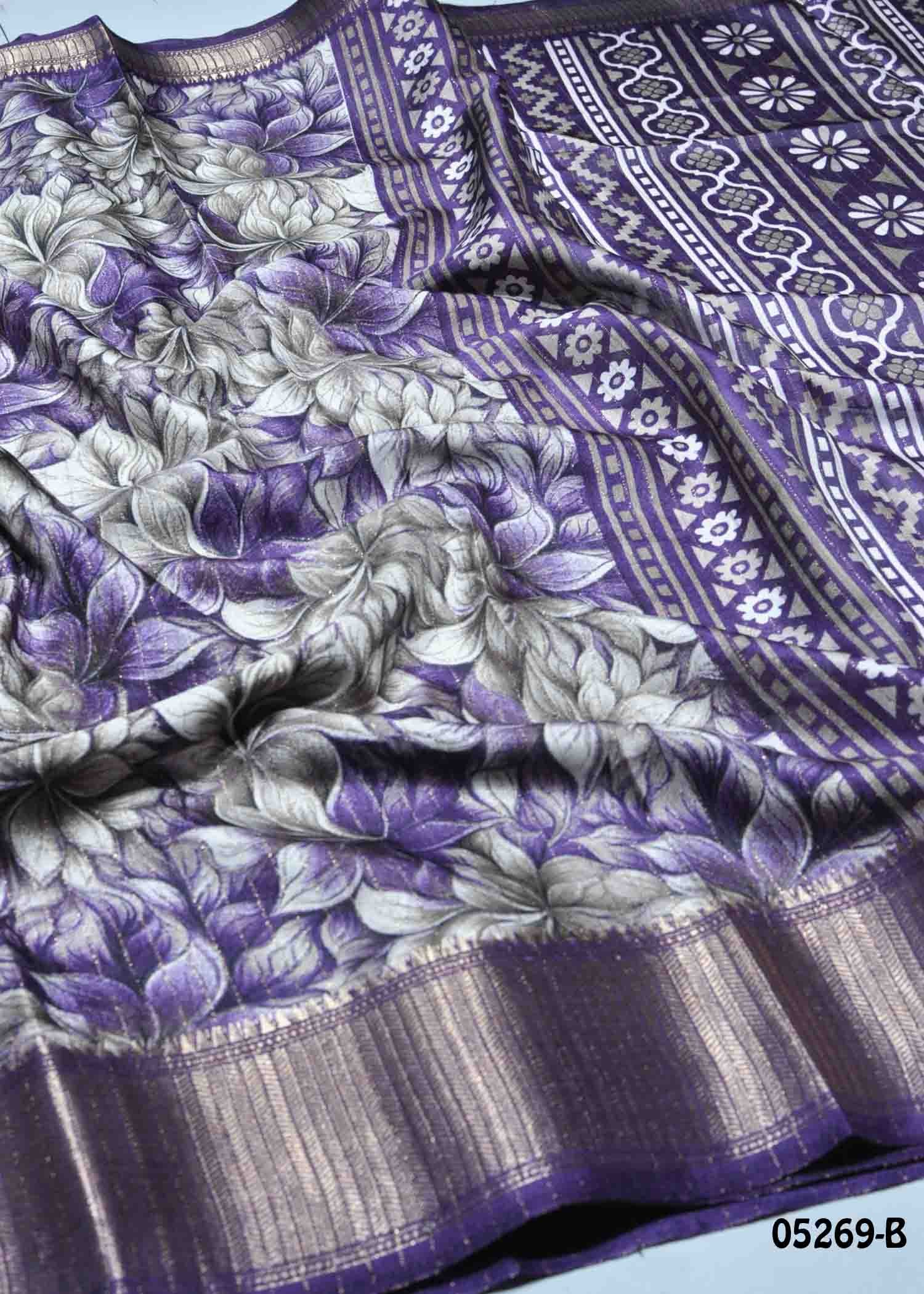Dakshitha - 05268-B Violet Color Trendy Dola Silk Saree CM1391167 (RR3E)