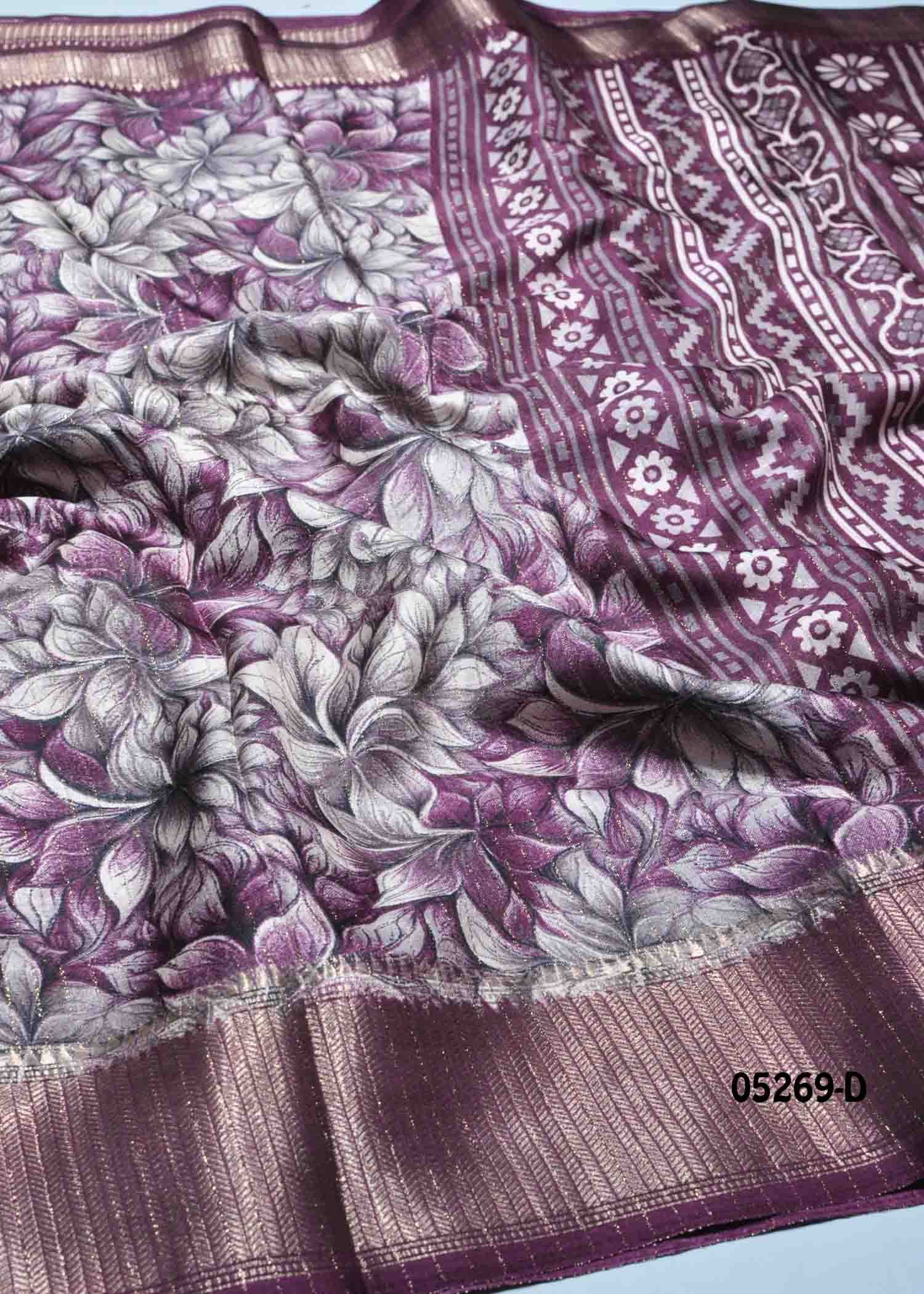 Dakshitha - 05268-D Purple Color Trendy Dola Silk Saree CM1391167 (RR3E)