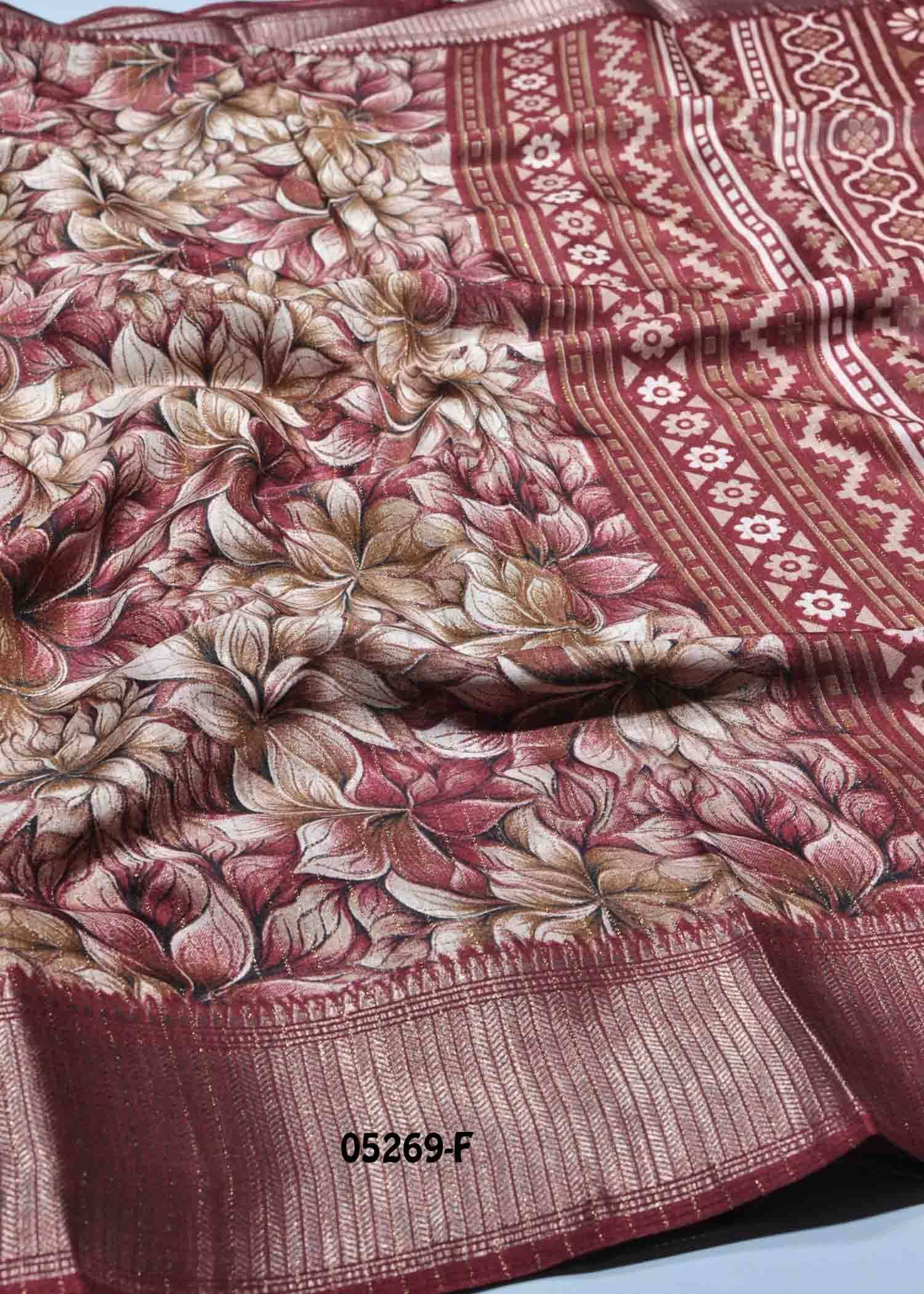 Dakshitha - 05268-F Maroon Color Trendy Dola Silk Saree CM1391167 (RR3E)
