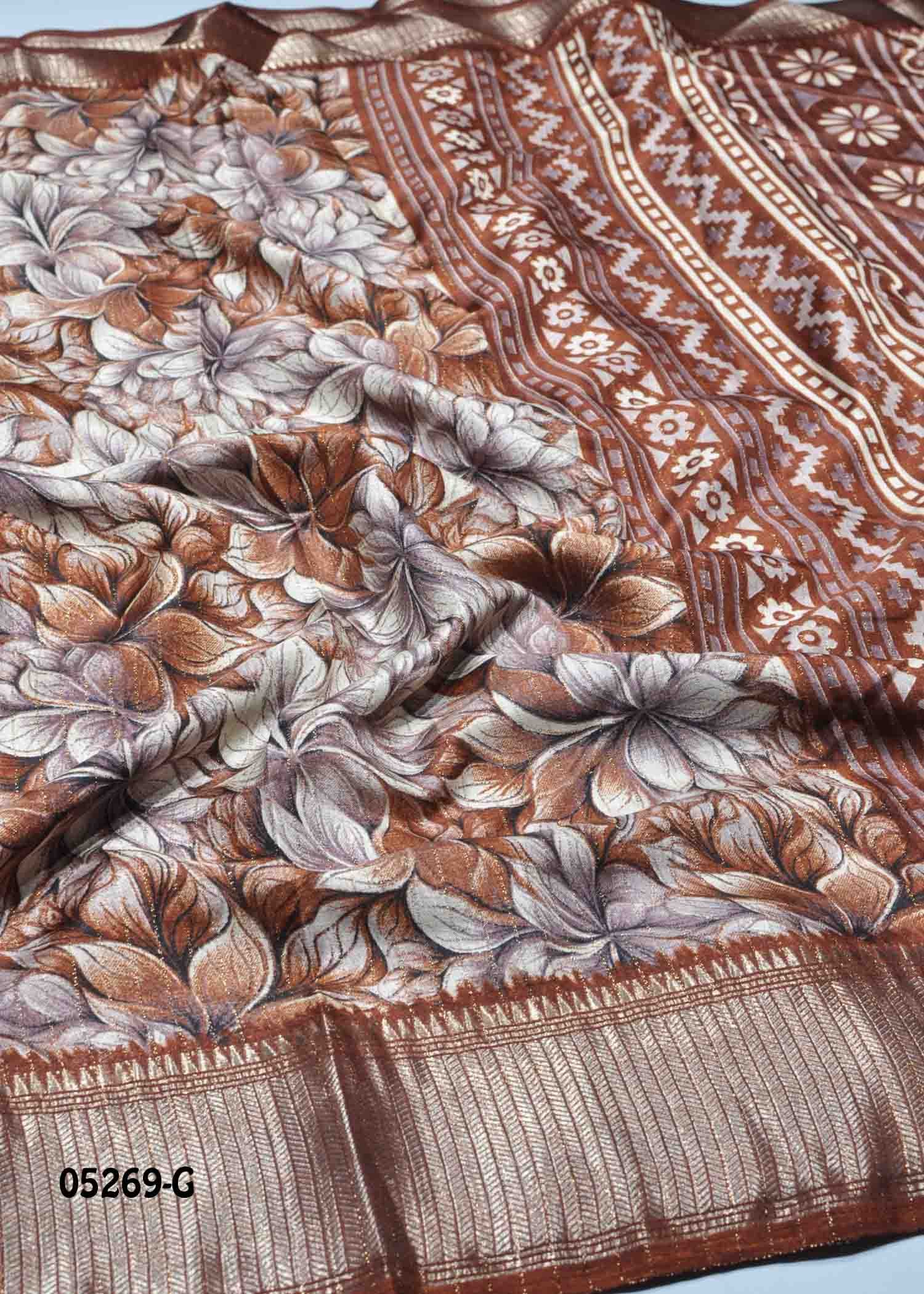 Dakshitha - 05268-G Brown Color Trendy Dola Silk Saree CM1391167 (RR3E)