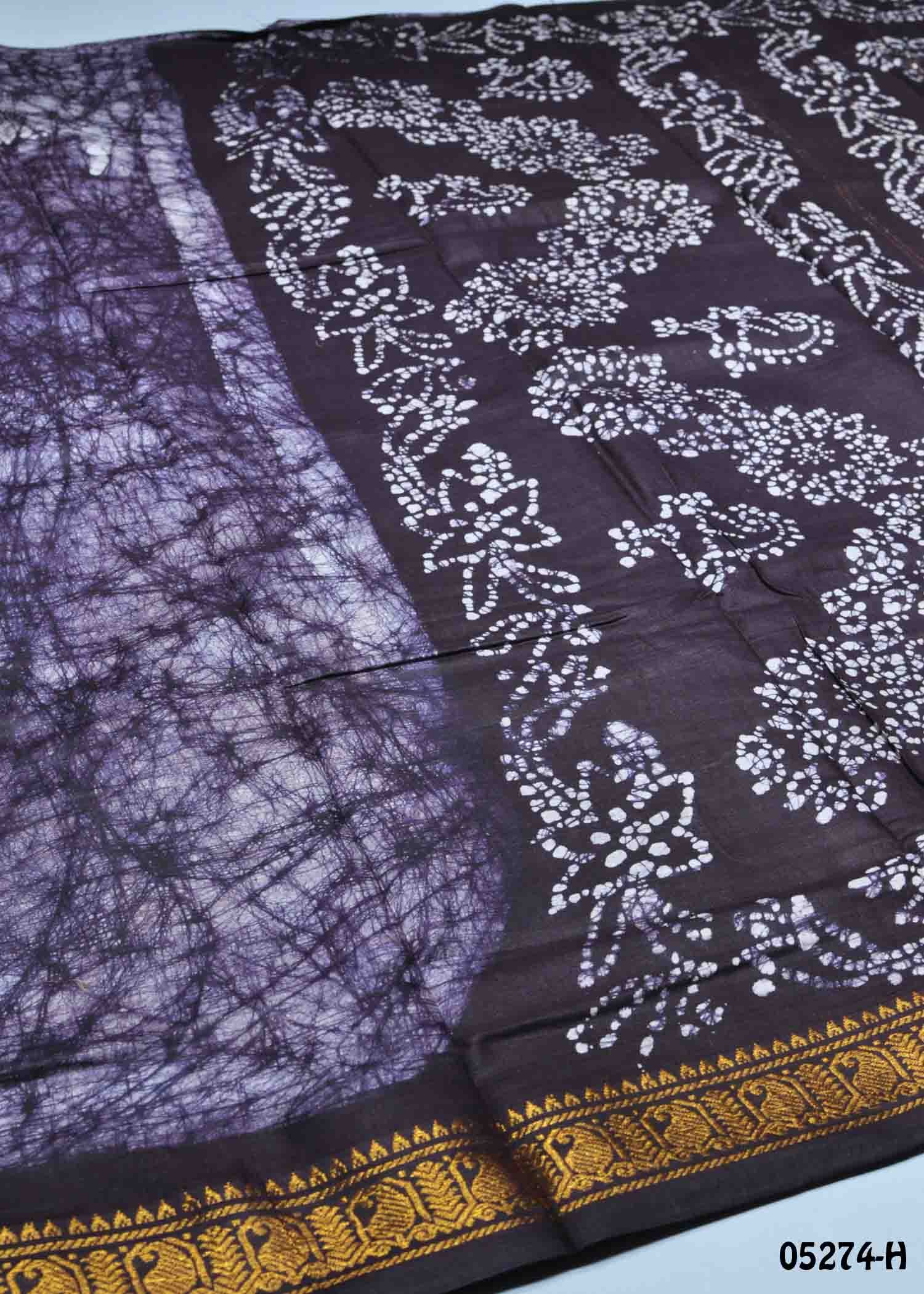 Vidharna - 05274-H Violet Color Madurai Chungudi Cotton Saree CM1411923 (RR5D)