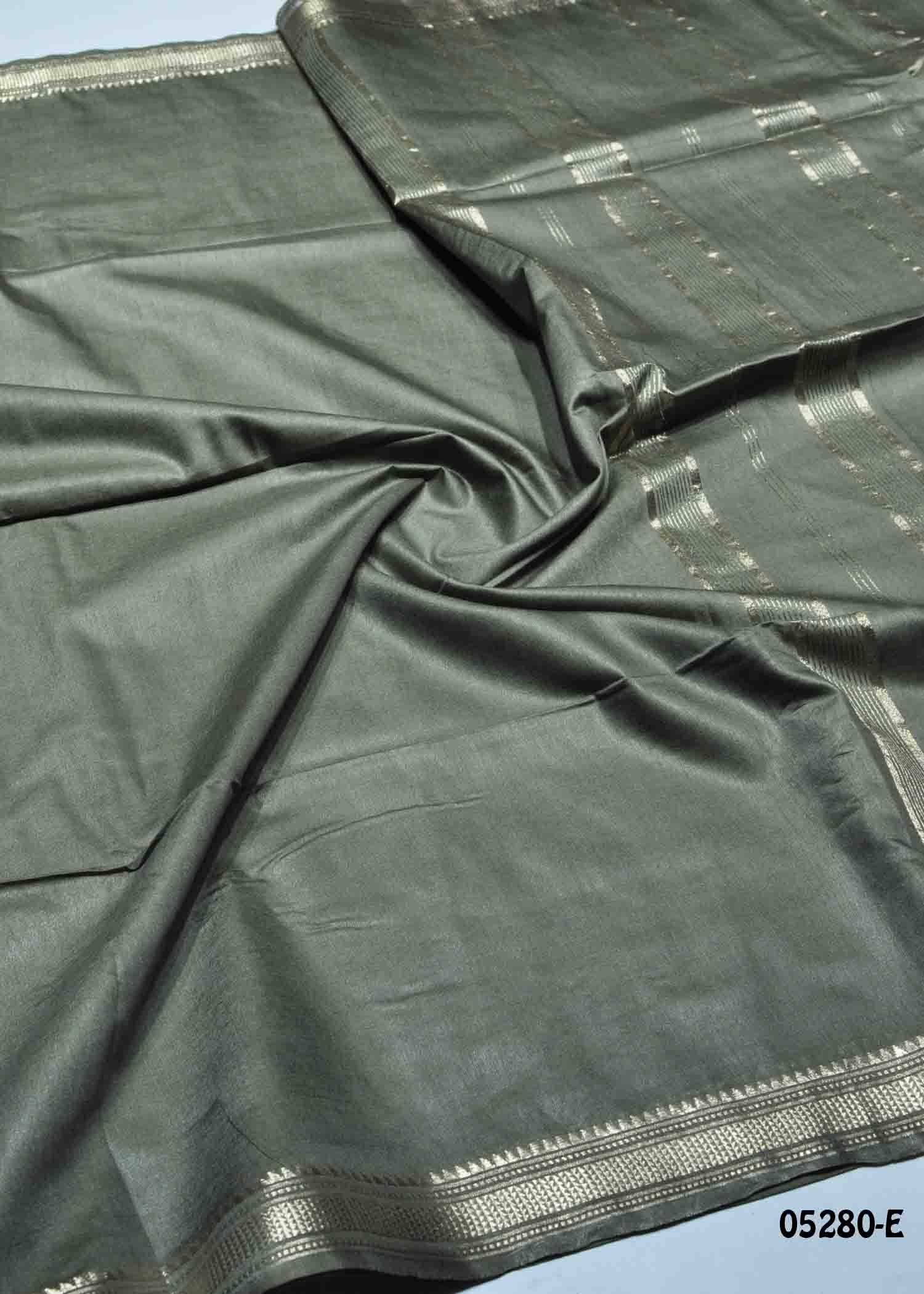 Yagapriya - 05280-E ArmyGreen Color Trendy Linen Cotton Saree CM1395270 (RR5E)