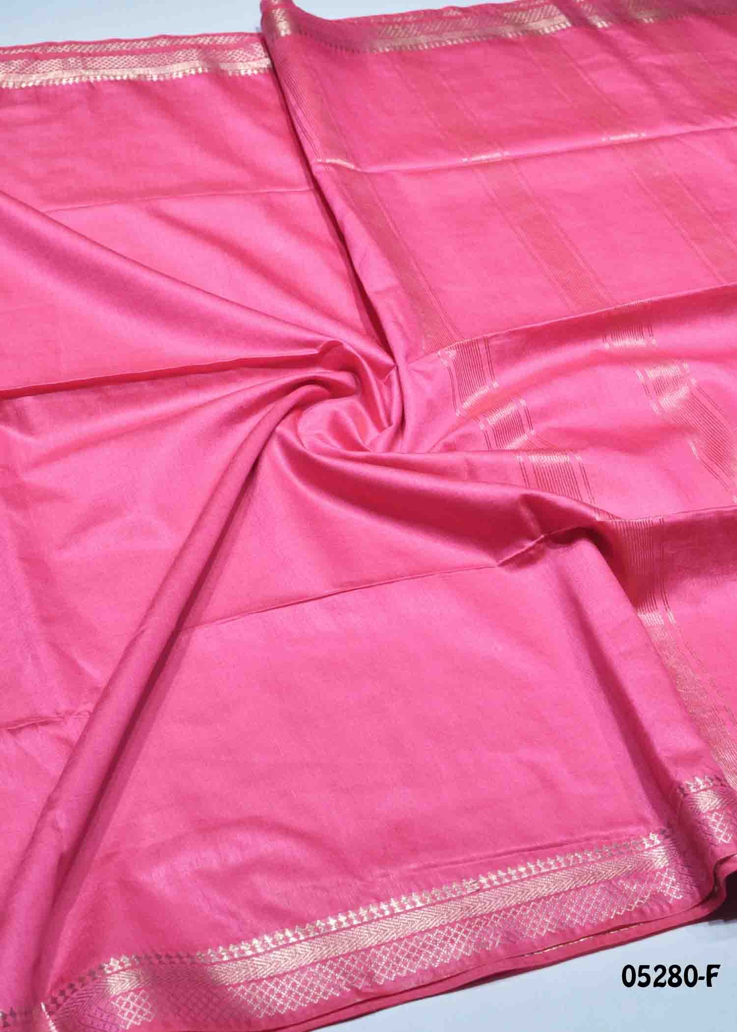 Yagapriya - 05280-F HotPink Color Trendy Linen Cotton Saree CM1395270 (RR5E)