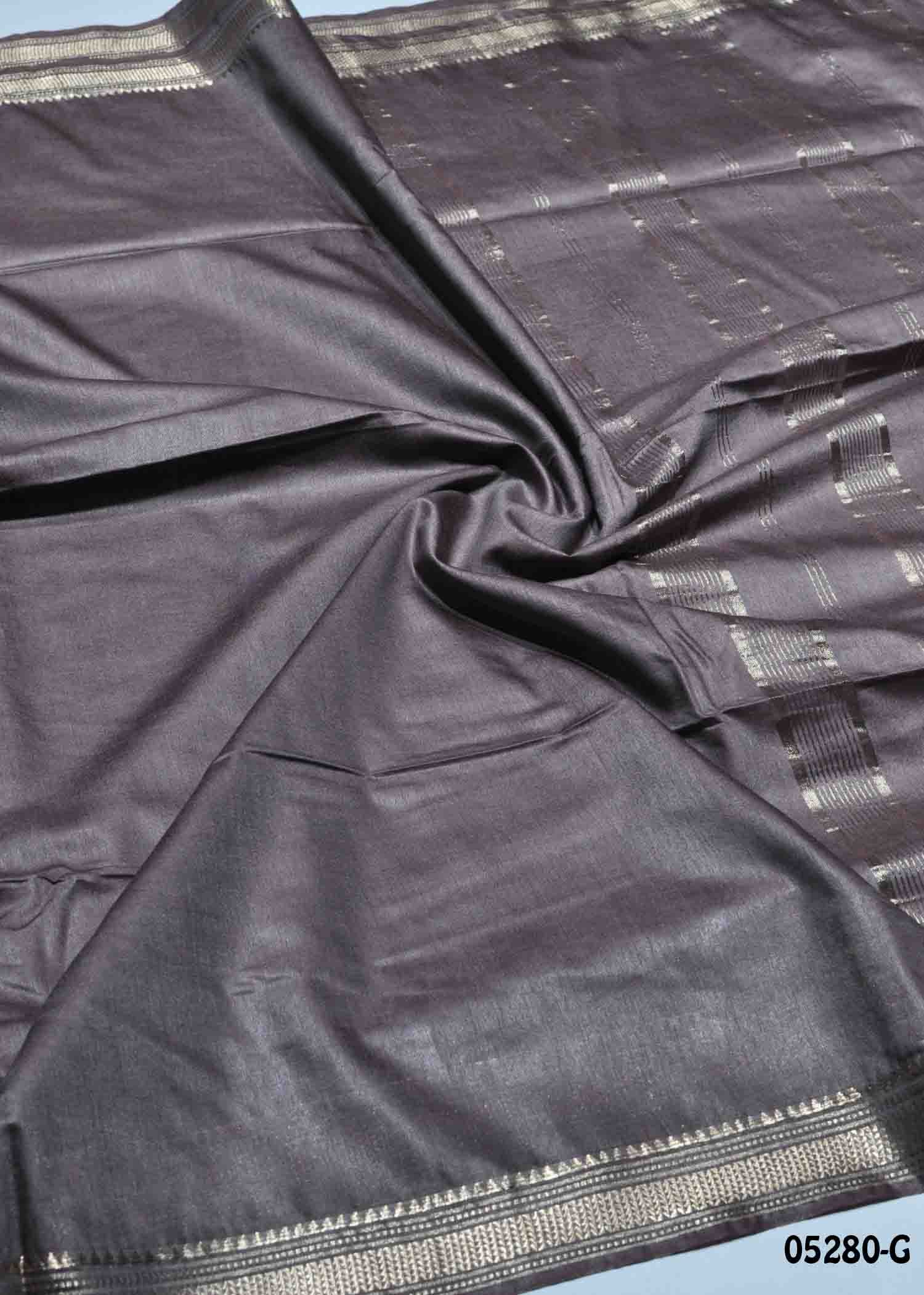 Yagapriya - 05280-G WalnutBrown Color Trendy Linen Cotton Saree CM1395270 (RR5E)