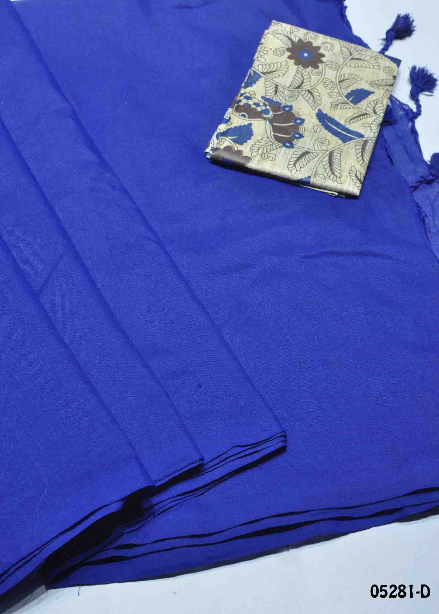 Sakshi - 05281-D InkBlue Color Trendy Handloom Cotton Saree CM1396407 (RR4E)