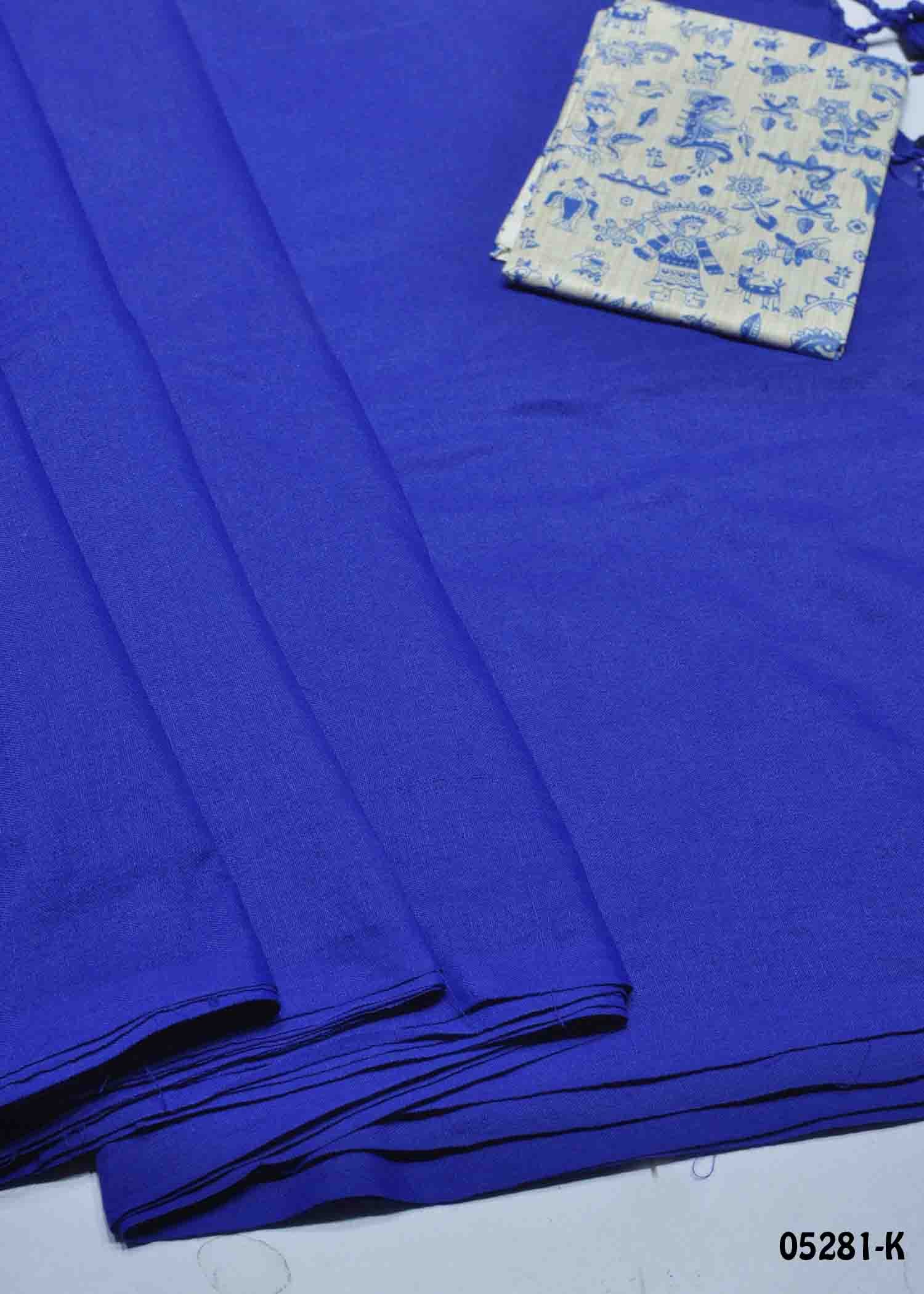 Sakshi - 05281-K InkBlue Color Trendy Handloom Cotton Saree CM1396407 (RR4E)