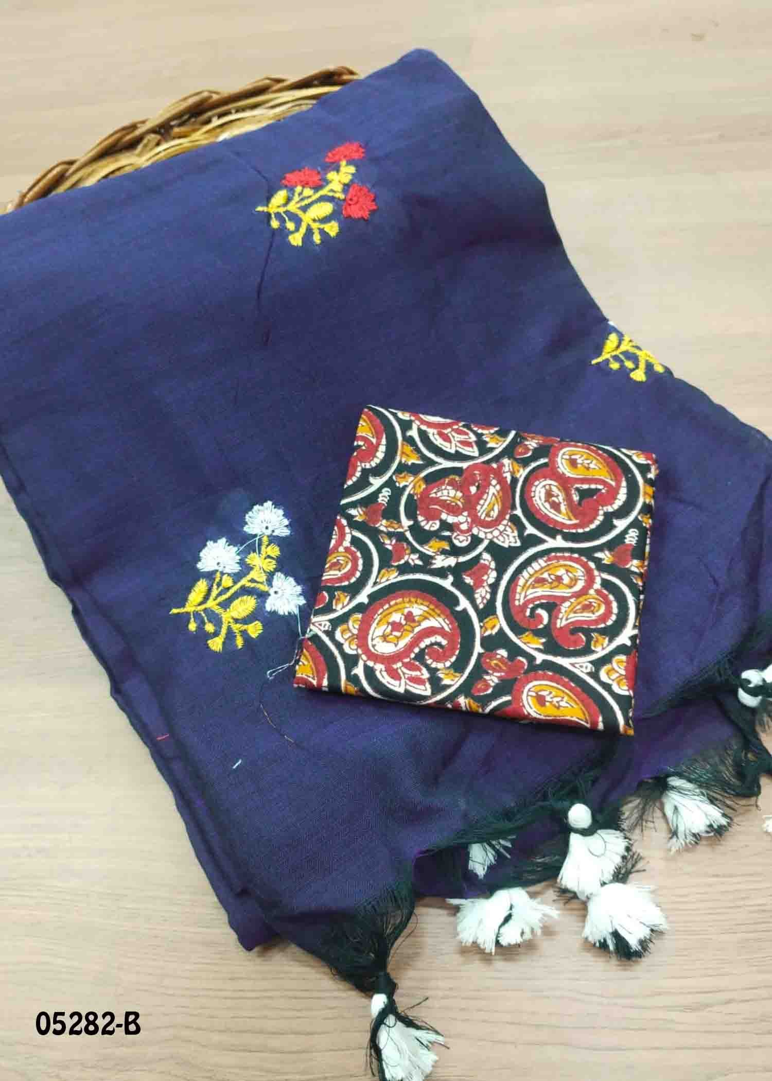 Subhashini - 05282-B NavyBlue Color Trendy Handloom Cotton Saree CM1412017 (RR4E)