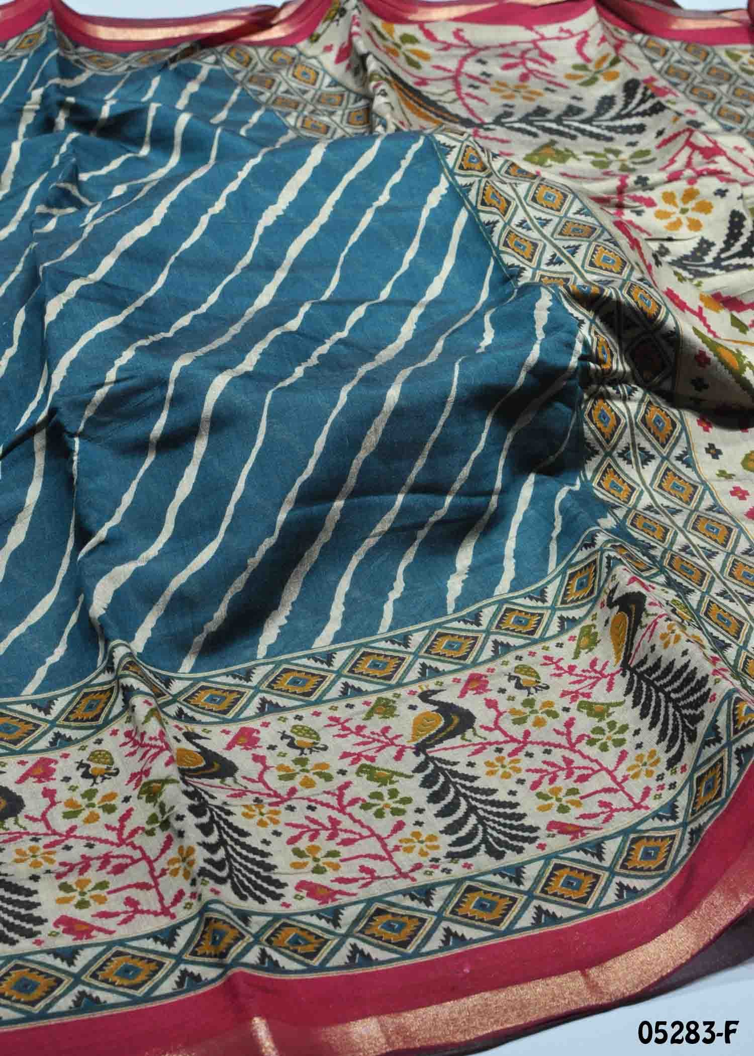 Charumathi - 05283-F PineGreen Color Trendy Fancy Cotton Saree CM1408069 (RR3B)
