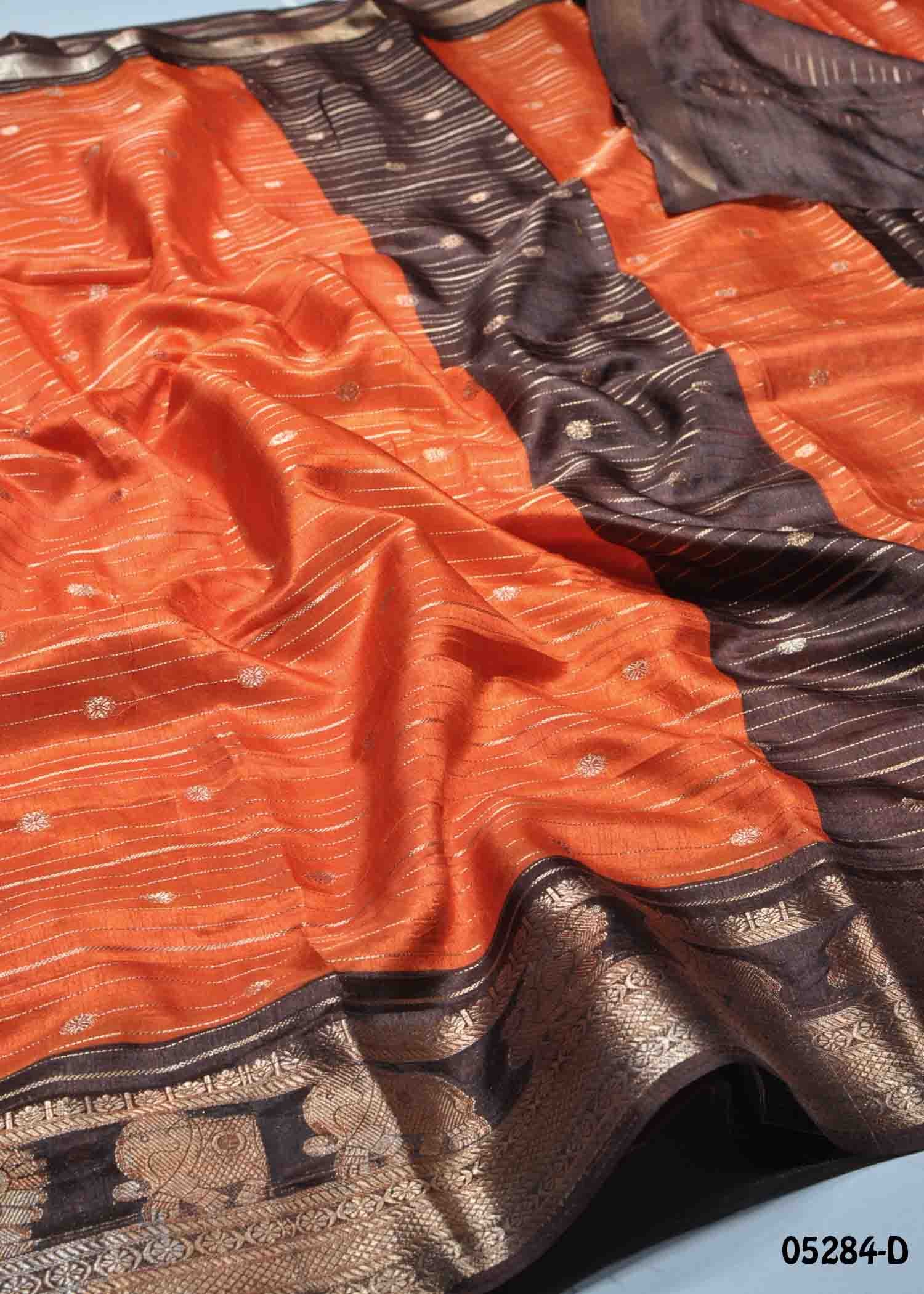Tharika - 05284-D DarkOrange Color Trendy Dola Silk Saree CM1405275 (RR2C)