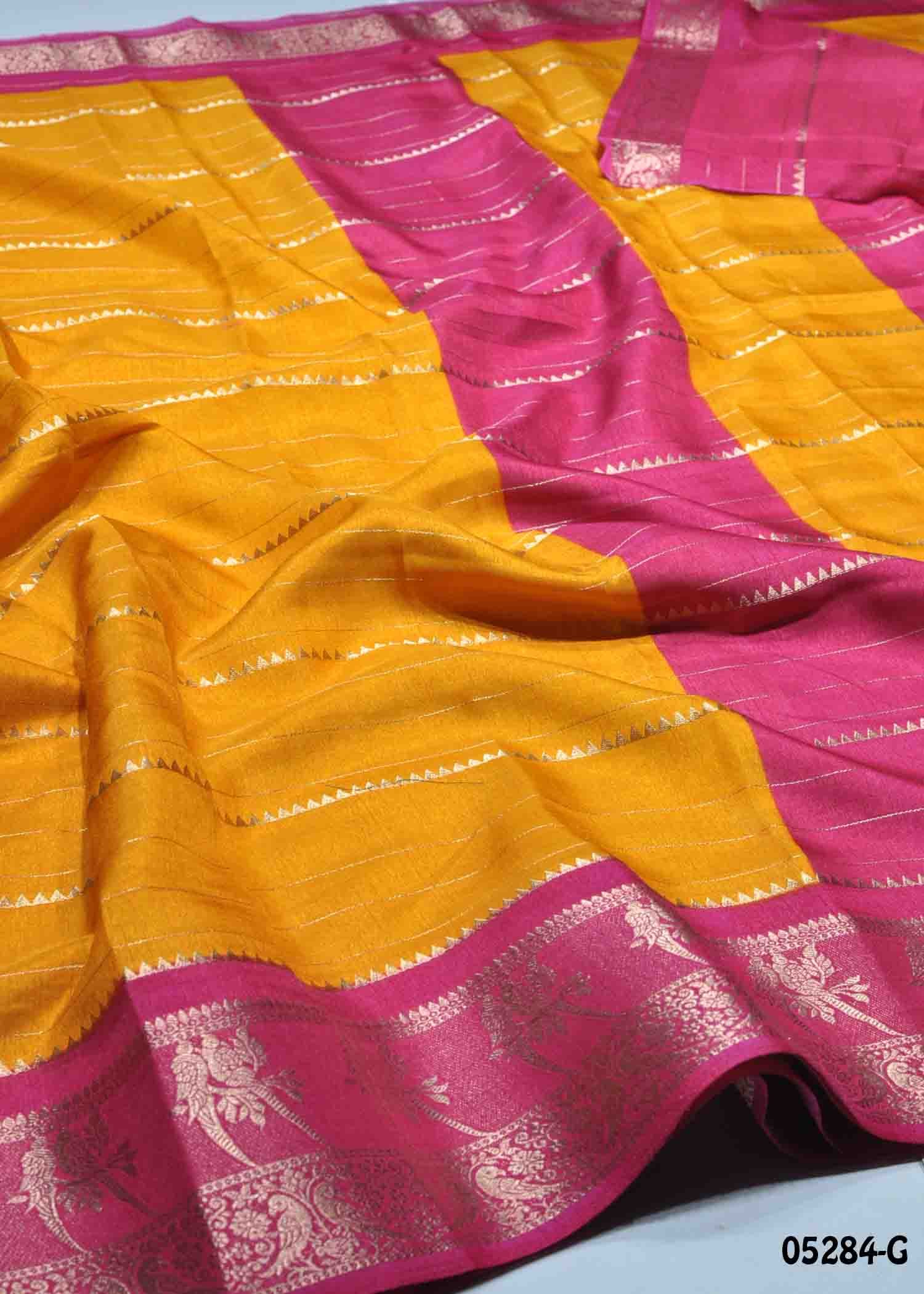 Tharika - 05284-G Yellow Color Trendy Dola Silk Saree CM1405275 (RR2C)