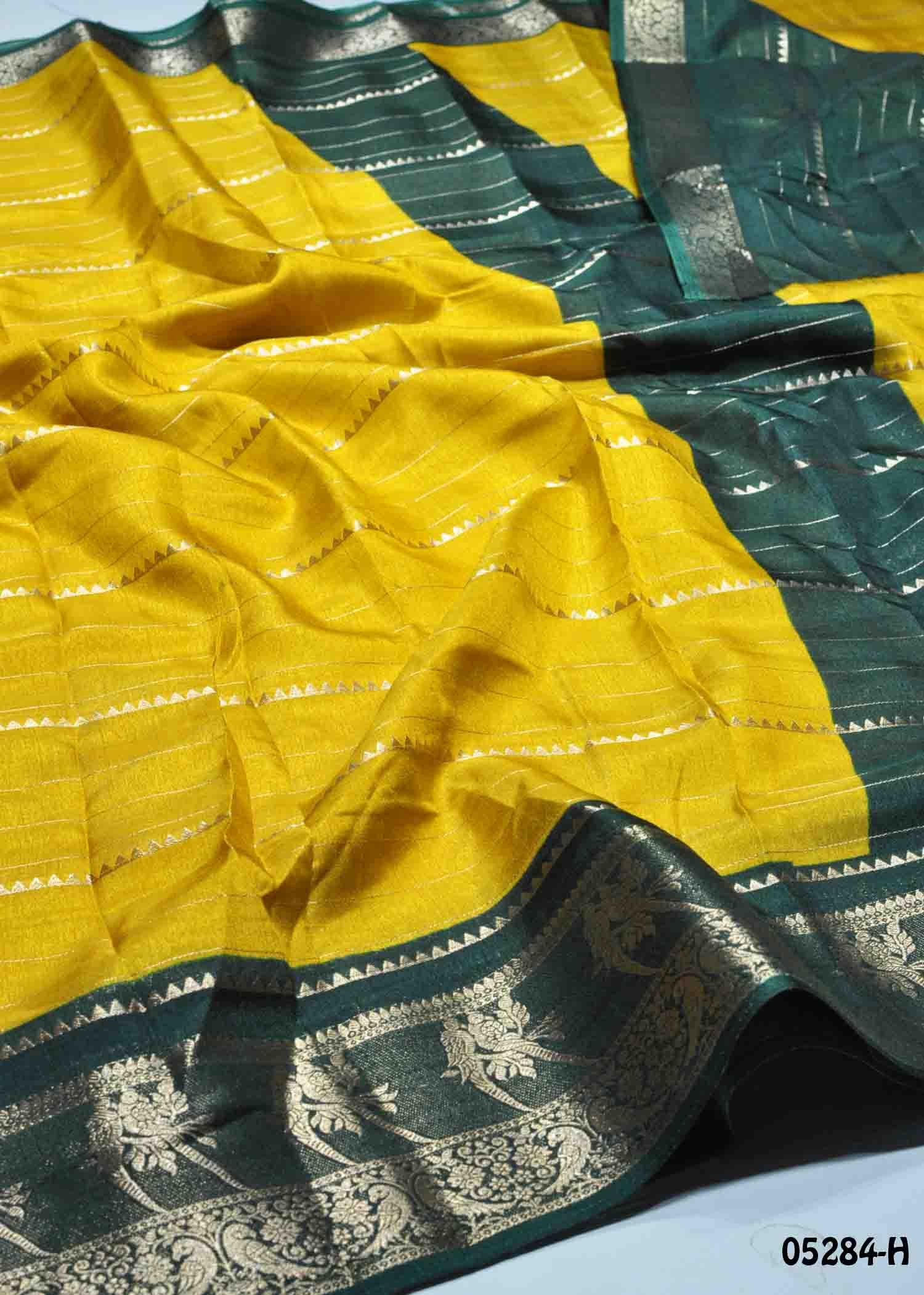 Tharika - 05284-H Yellow Color Trendy Dola Silk Saree CM1405275 (RR2C)