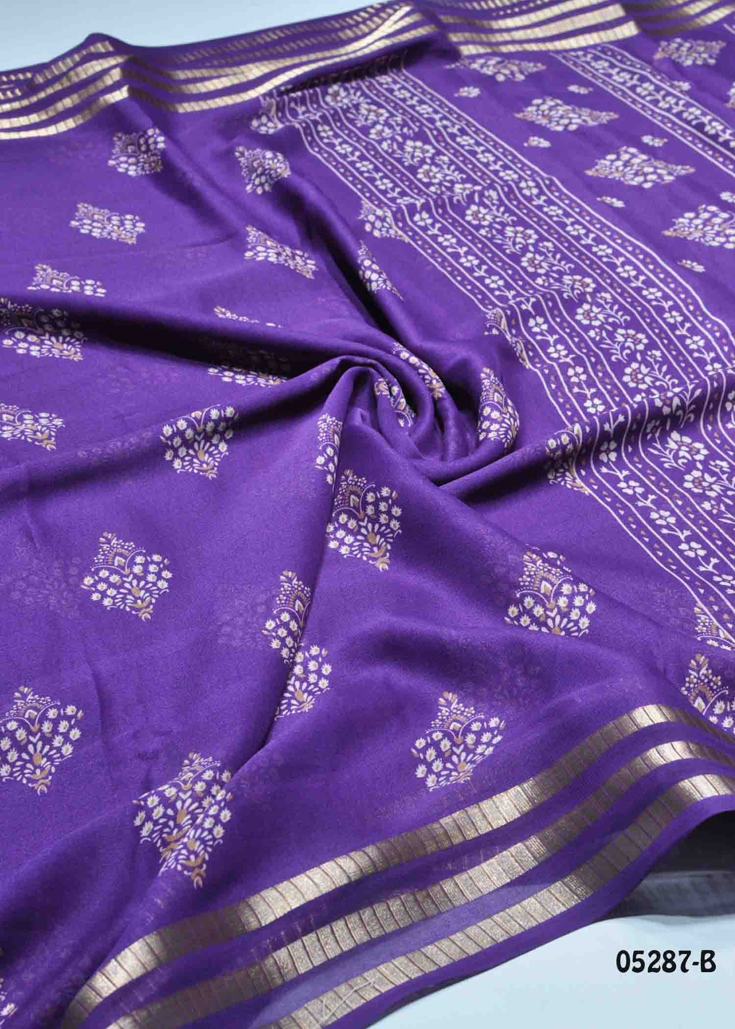 Varshini - 05287-B Violet Color Stylish Mass Melow Saree CM1410371 (RR6B)