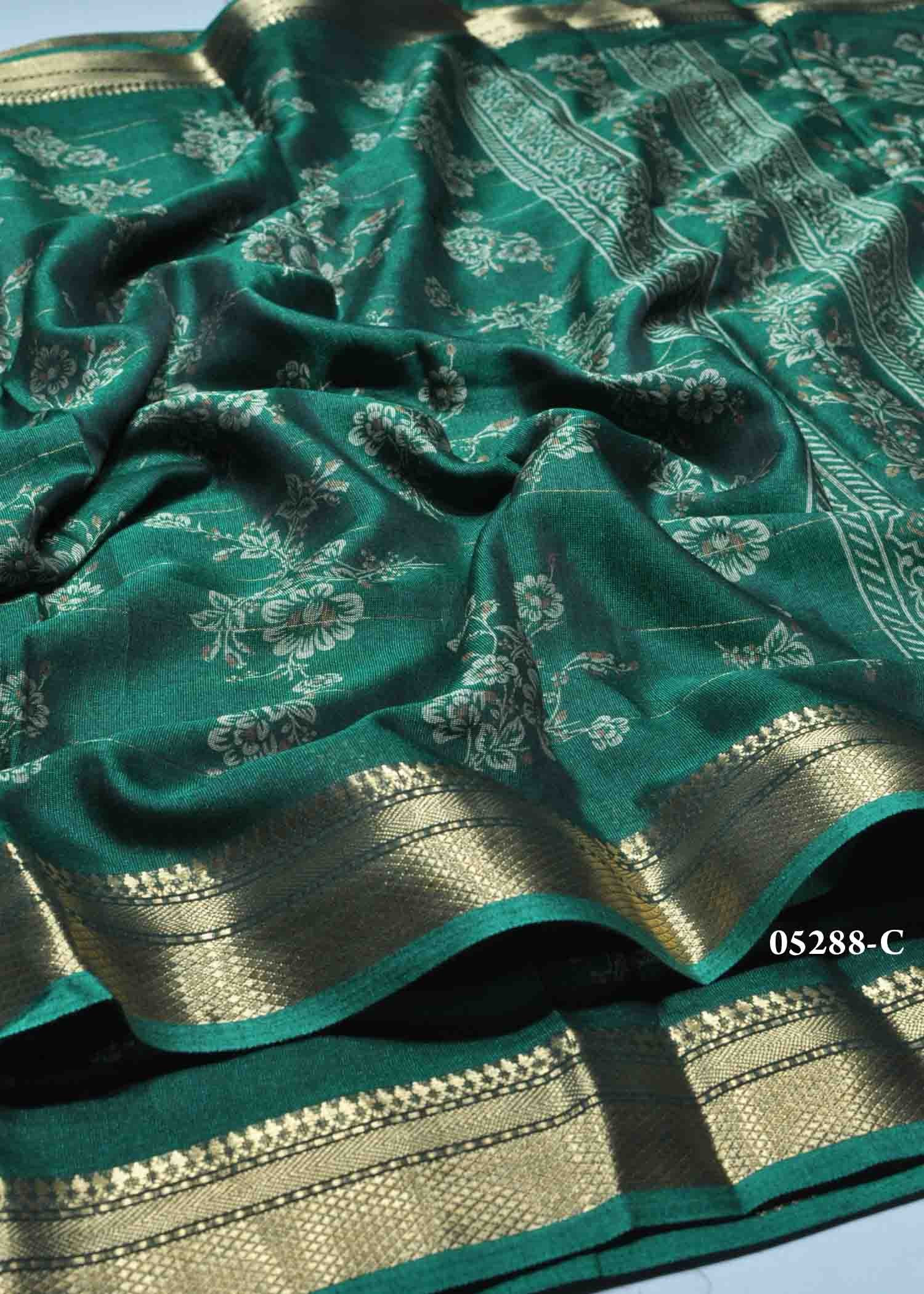 Iniya - 05288-C Green Color Trendy Fancy Cotton Saree CM1398796 (RR2C)