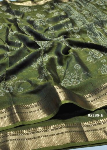 Iniya - 05288-E  OliveGreen Color Trendy Fancy Cotton Saree CM1398796 (RR2C)