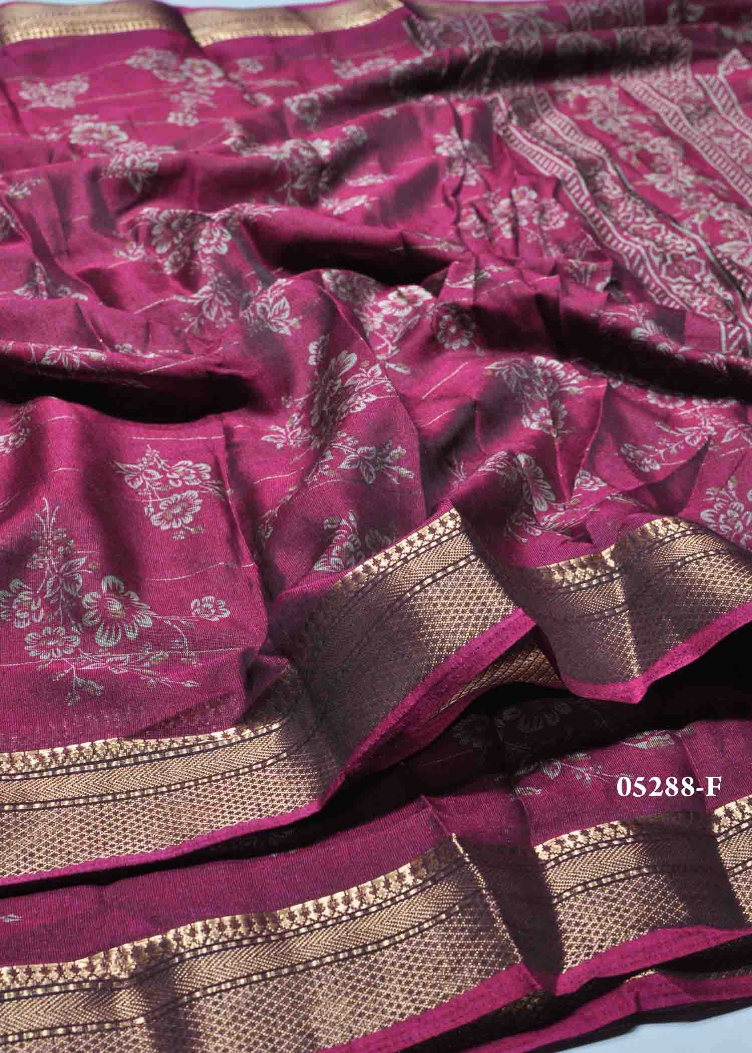 Iniya - 05288-F DarkPink Color Trendy Fancy Cotton Saree CM1398796 (RR2C)