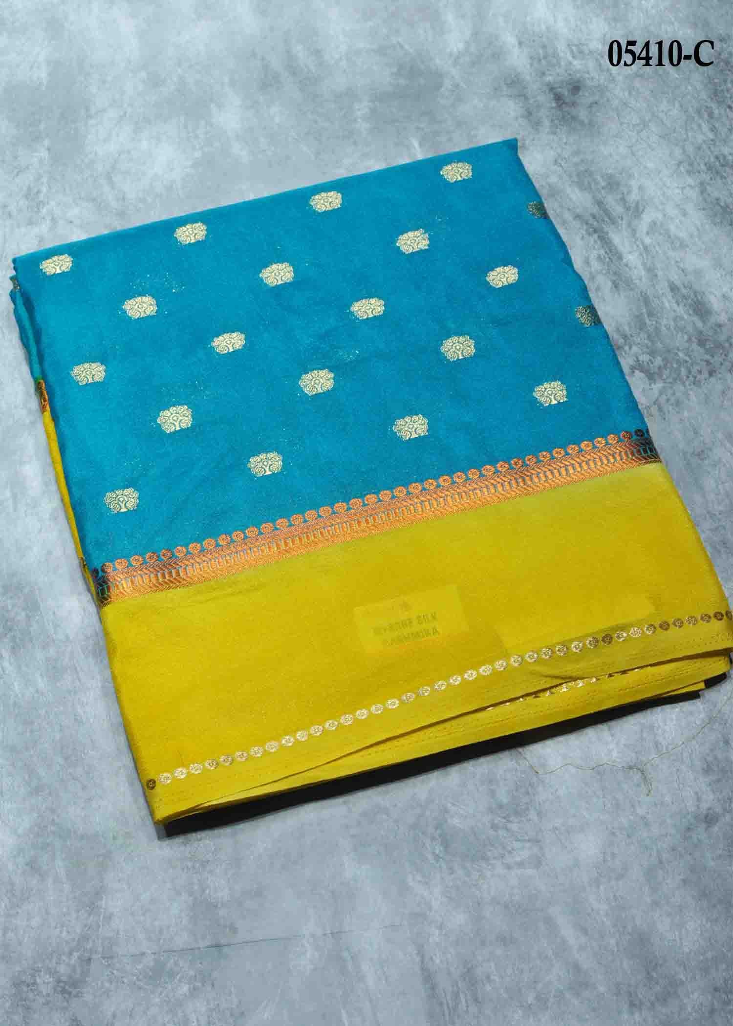 Madhubala - 05410-C ElectricBlue Color Mysore Crepe Silk Saree CM1408505 (LR4B)