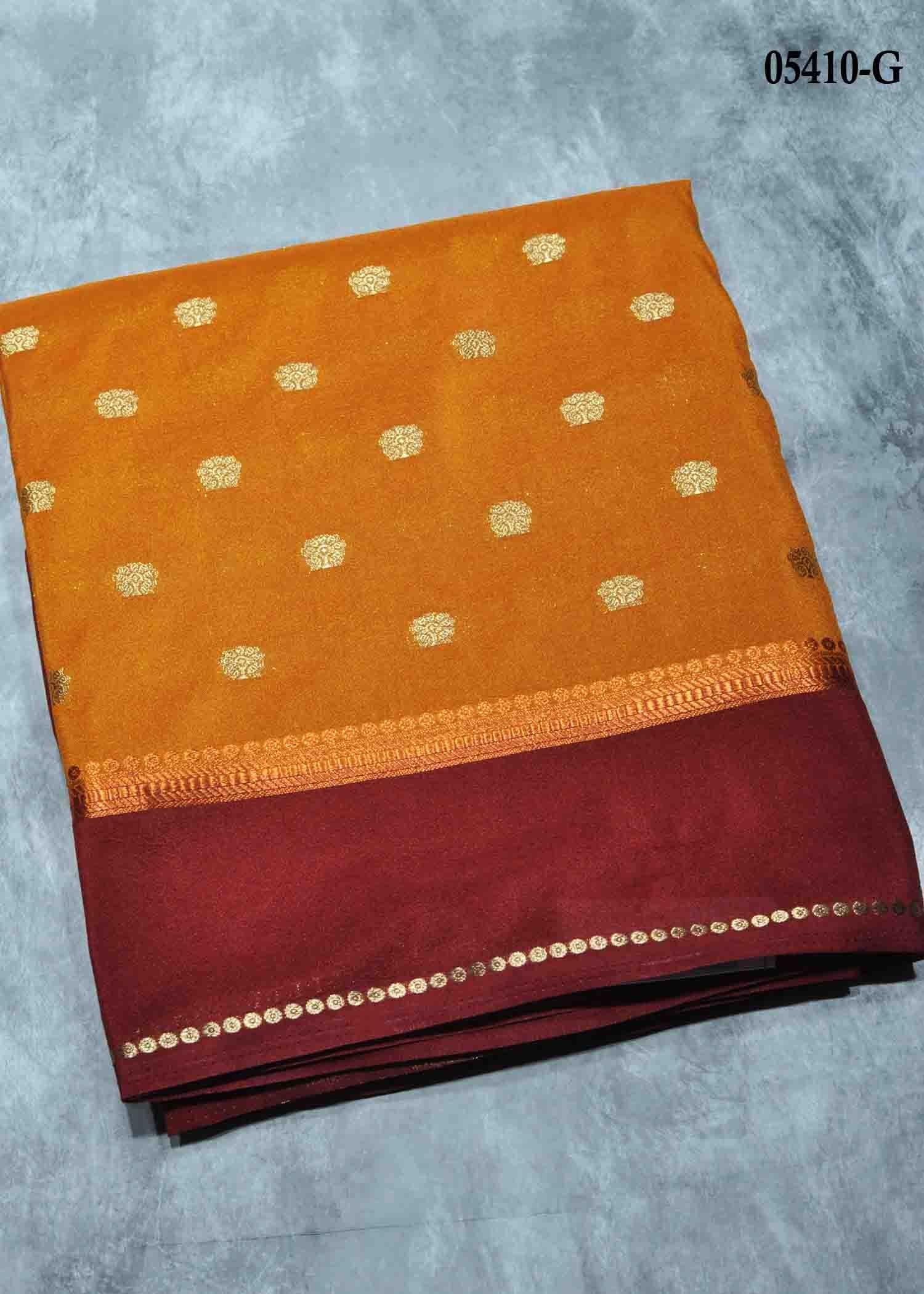 Madhubala - 05410-G Orange Color Mysore Crepe Silk Saree CM1408505 (LR4B)
