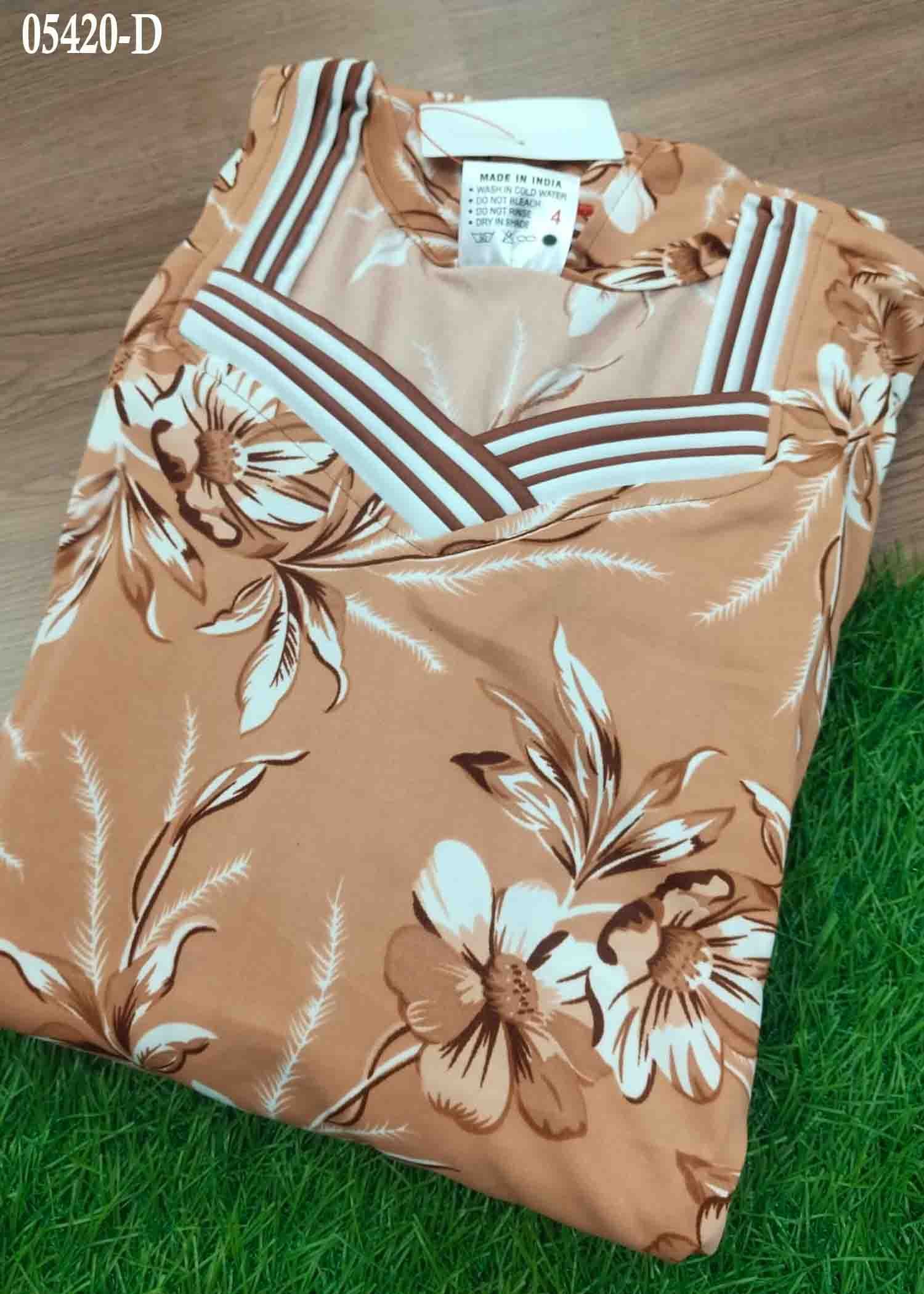 Sarina - 05420-D CoralOrange Color Spun Silk Stylish all day long with this premium women's nighty CM1388796