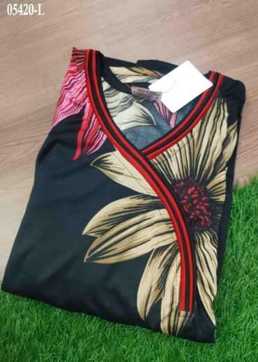 Jyothi - 05420-L Black Color Spun Silk Stylish all day long with this premium women's nighty CM1388897