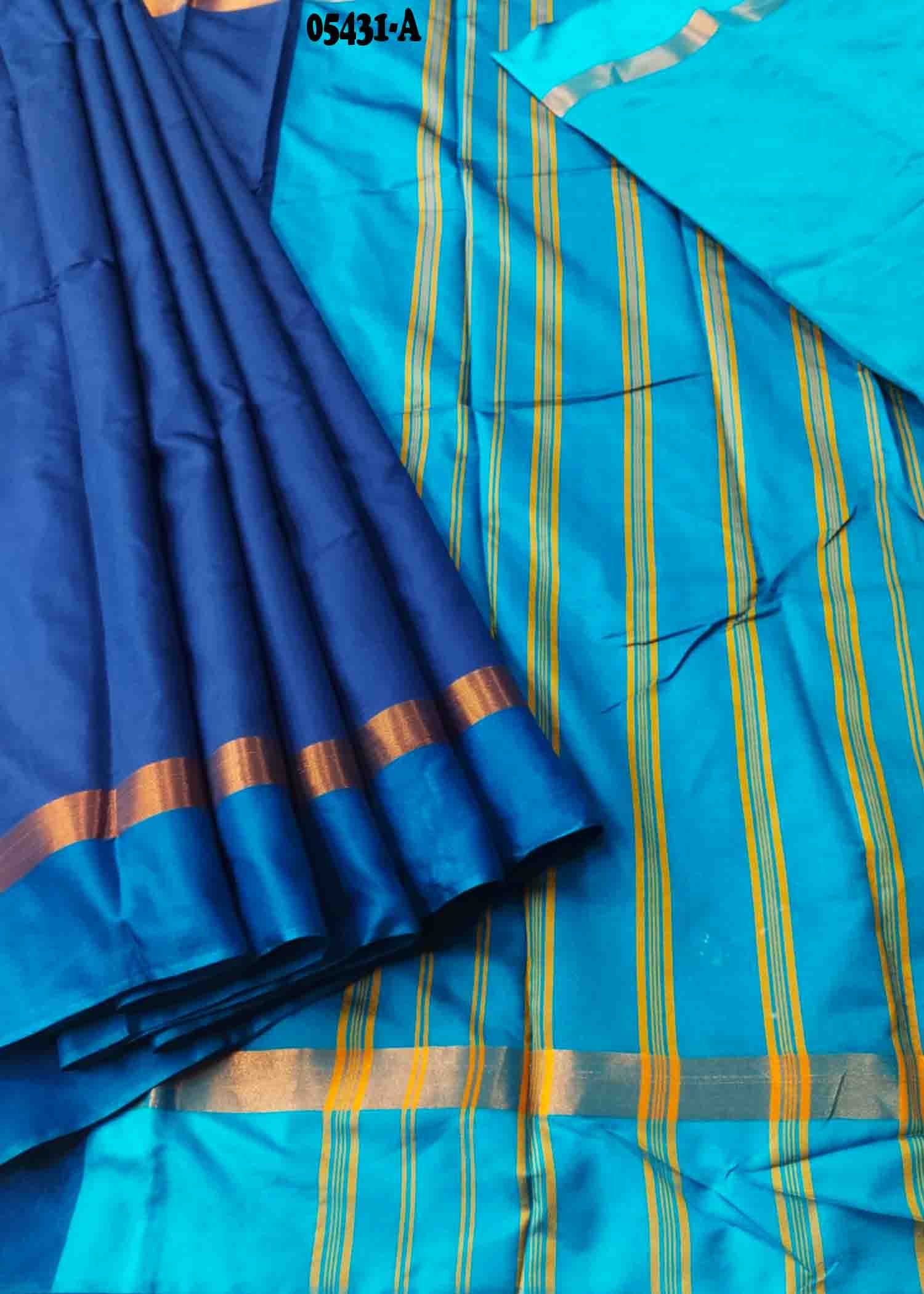 Sonpari - 05431-A NavyBlue Color Aura Silk Saree CM1371179