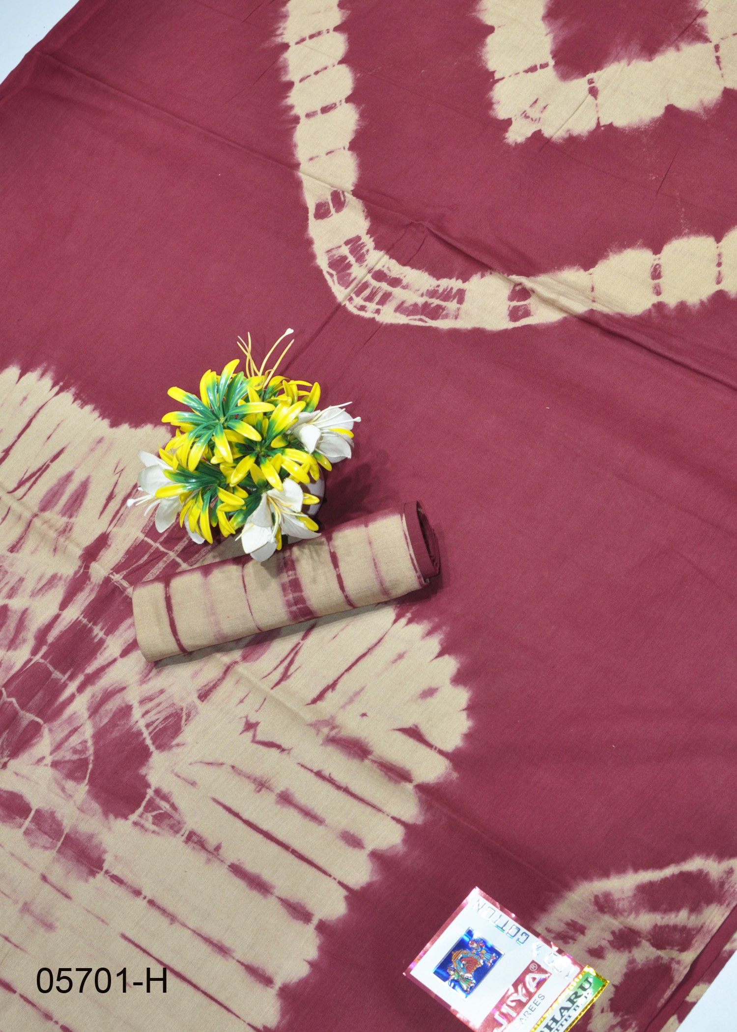 Sanjana - 05701-H Tan Color Summer Special Pure Cotton Saree CM1393854