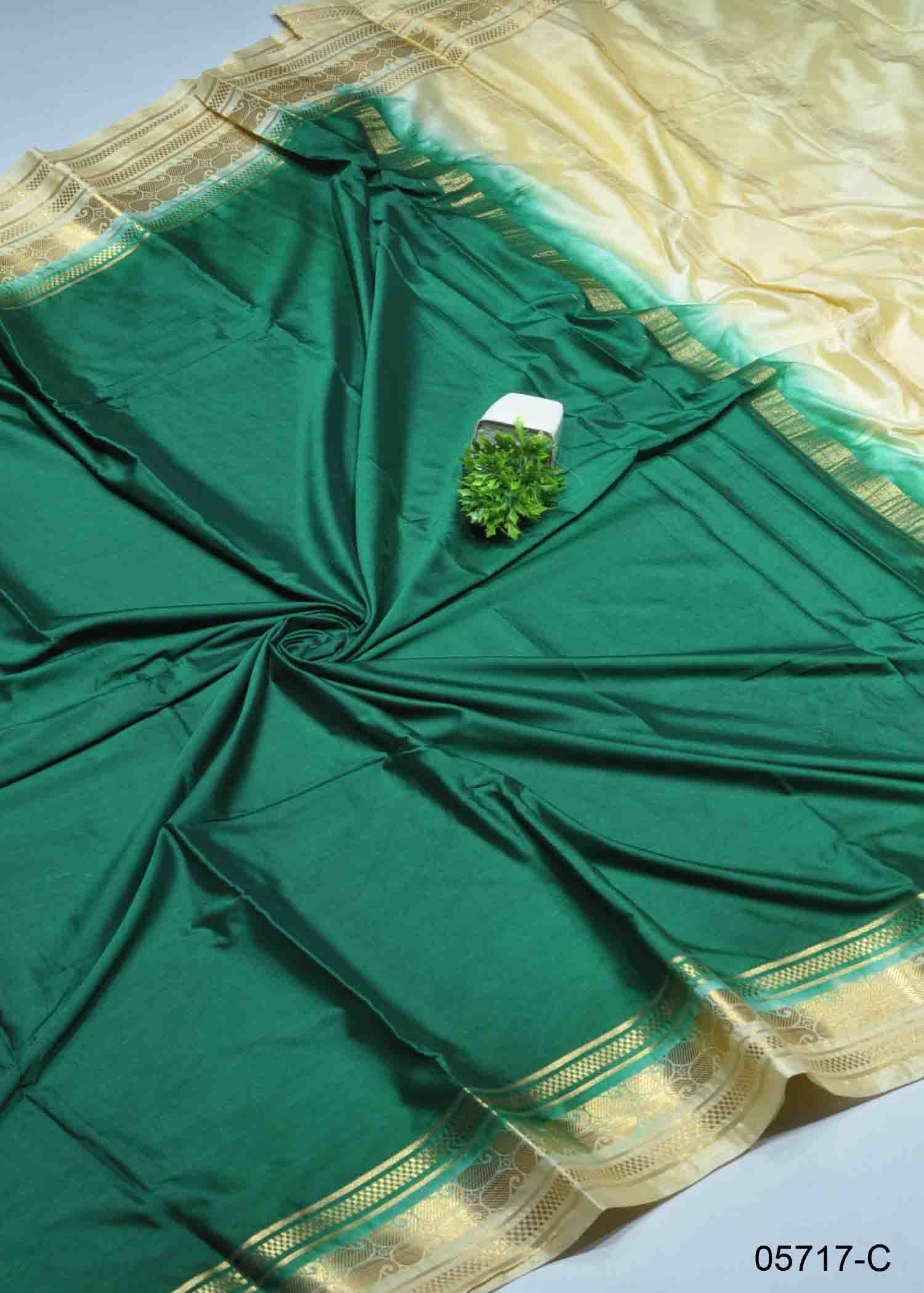 Lavanya - 05717-C Green Color Mysore Crepe Silk Saree CM1405110 (RR5B)