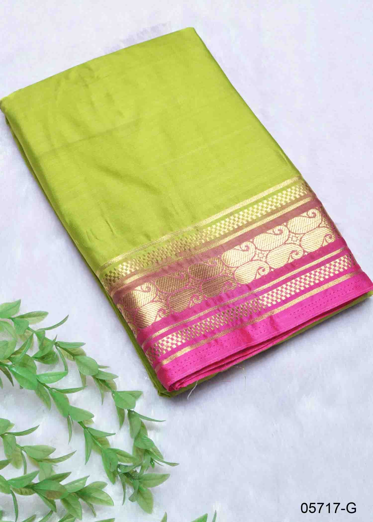 Lavanya - 05717-G Teagreen Color Mysore Crepe Silk Saree CM1405110 (RR5B)