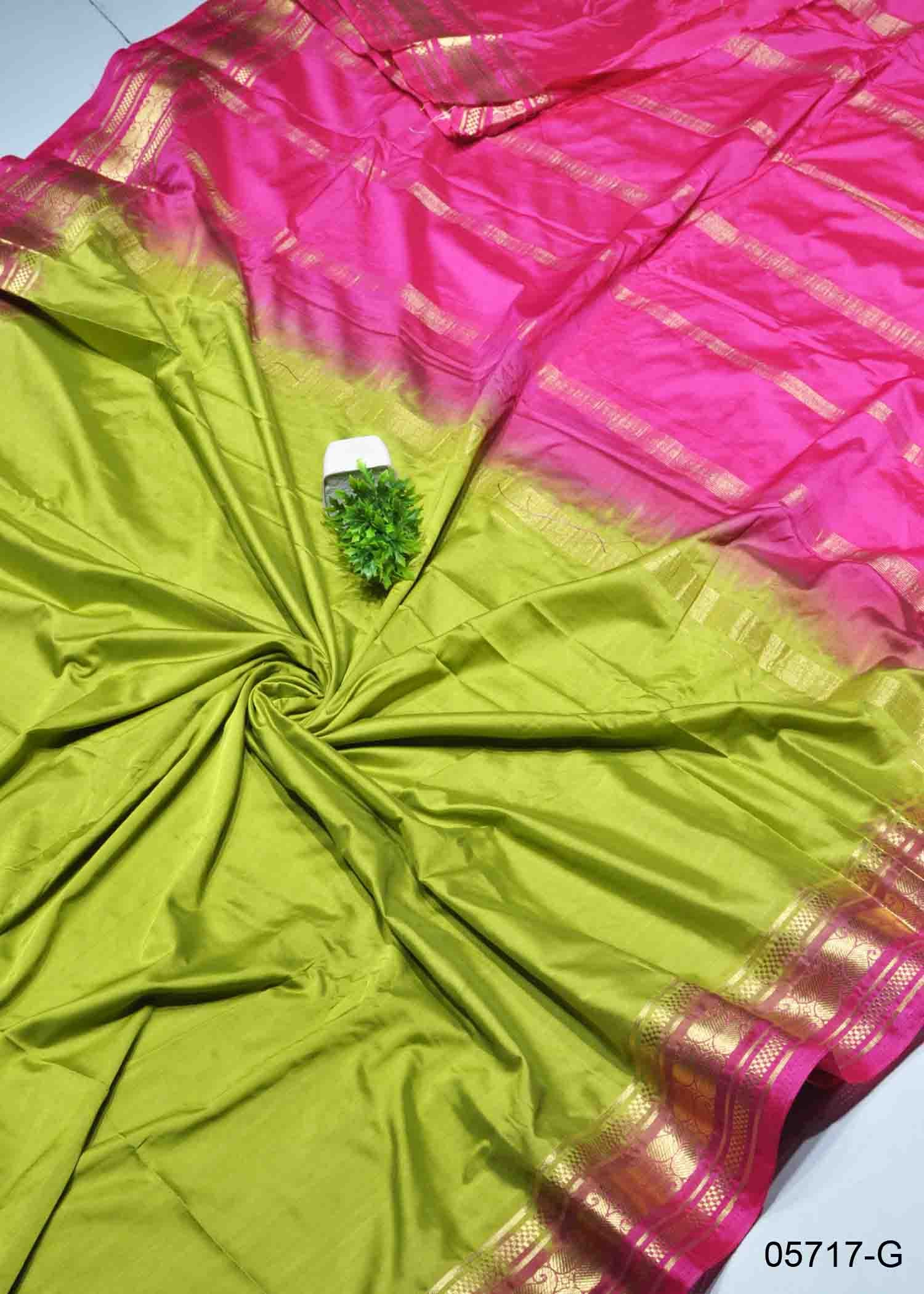 Lavanya - 05717-G Teagreen Color Mysore Crepe Silk Saree CM1405110 (RR5B)