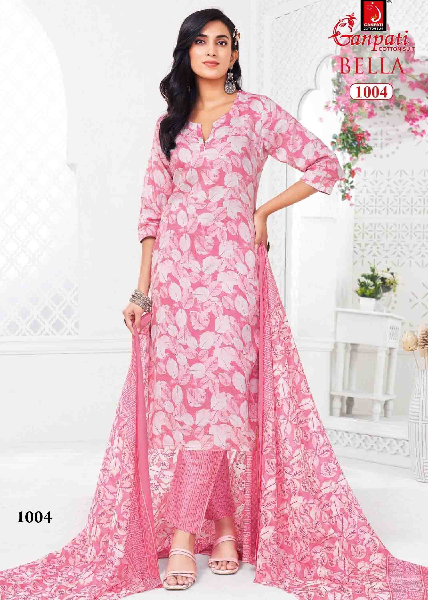 Ganpati Bella Vol-10 - 1004 Peach Color Cotton Salwar Material CM1417646 (RR6E)