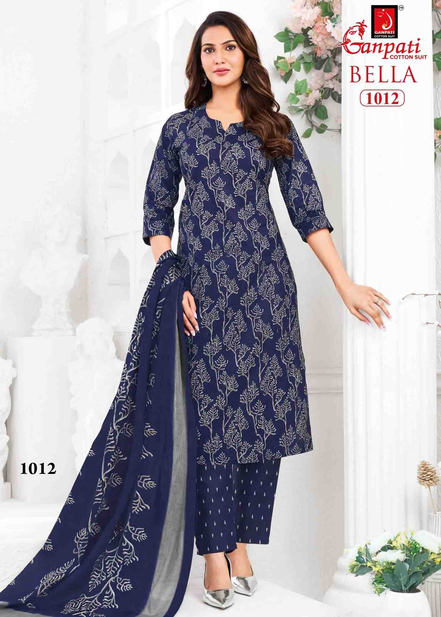 Ganpati Bella Vol-10 - 1012 NavyBlue Color Cotton Salwar Material CM1417646 (RR6E)