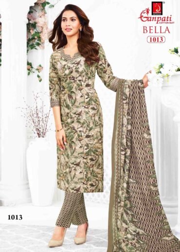 Ganpati Bella Vol-10 - 1013  Green Color Cotton Salwar Material CM1417646 (RR6E)