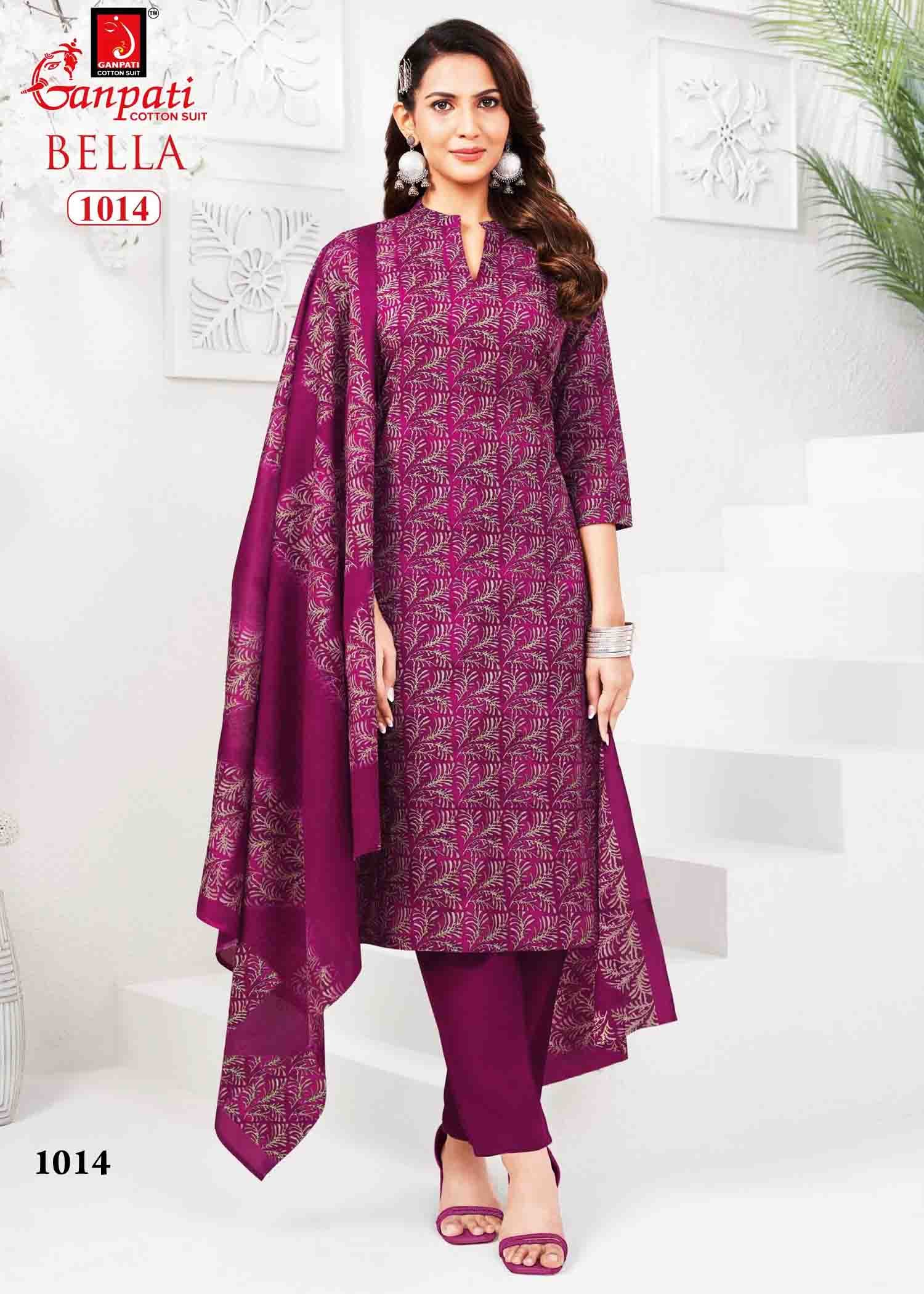 Ganpati Bella Vol-10 - 1014 Purple Color Cotton Salwar Material CM1417646 (RR6E)