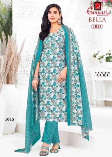Ganpati Bella Vol-10 - 1015  Cyan Color Cotton Salwar Material CM1417646 (RR6E)