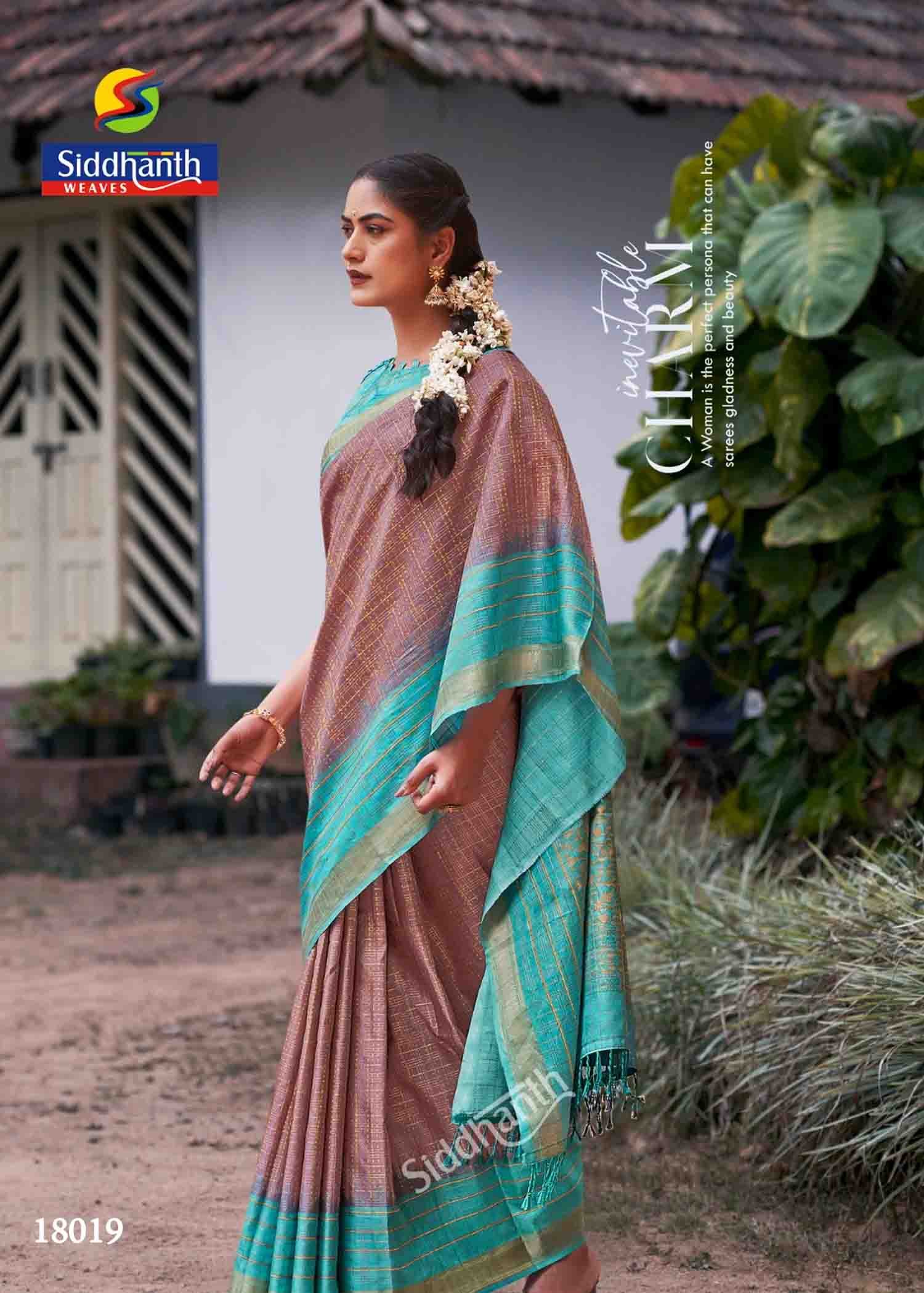 Siddhanth Silk - 18019 TawnyBrown Color Stylish Trendy Fancy Cotton Saree CM1413293 (RR3E)