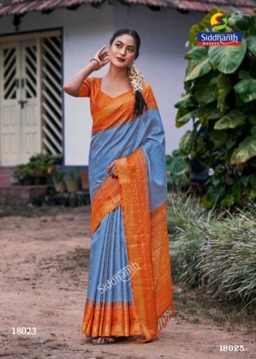 Siddhanth Silk  - 18023  Blue Color Stylish Trendy Fancy Cotton Saree CM1413293 (RR3E)