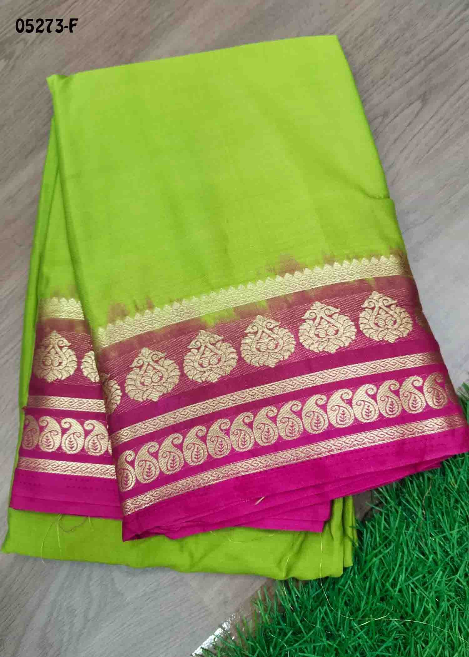 Vaashini - 05273-F FernGreen Color Mysore Crepe Silk Saree CM1405110 (RR3E)