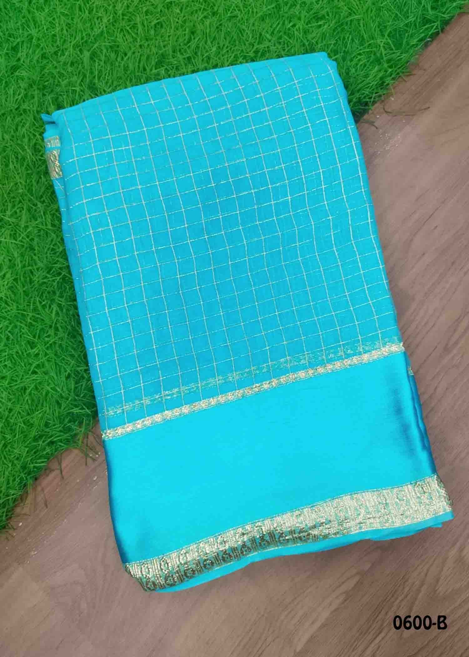 Rashmika - 0600-B SkyBlue Color Excellent Viscose Georgette Saree CM1427520