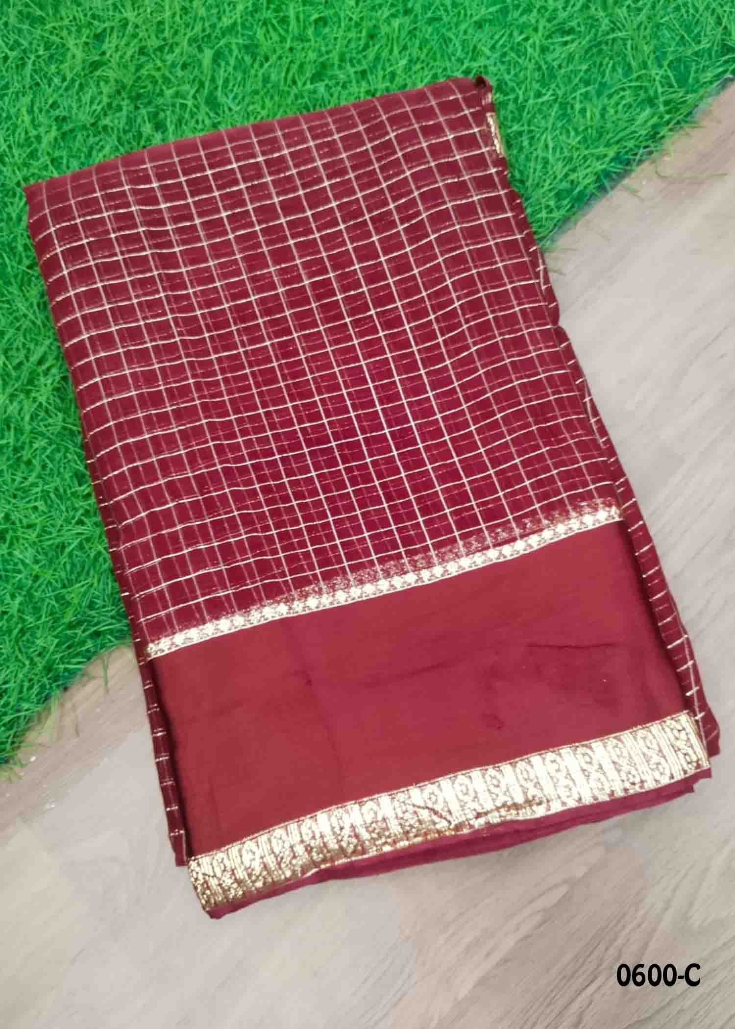 Rashmika - 0600-C Maroon Color Excellent Viscose Georgette Saree CM1427520