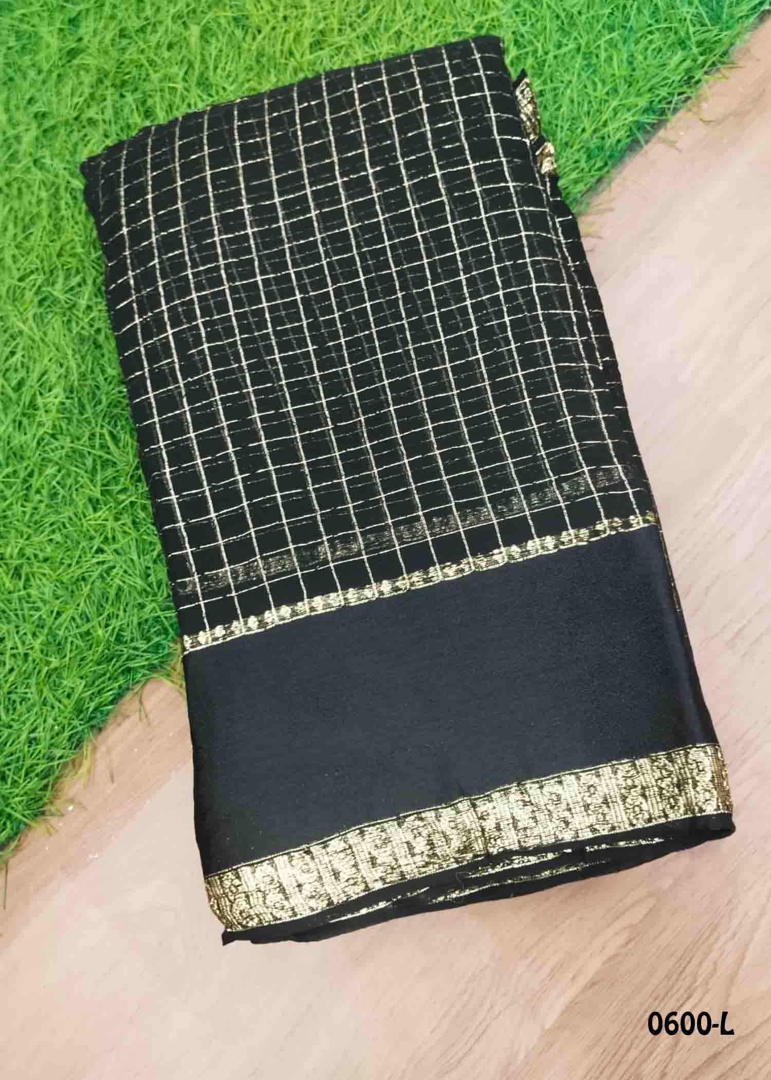 Rashmika - 0600-L Black Color Excellent Viscose Georgette Saree CM1430929