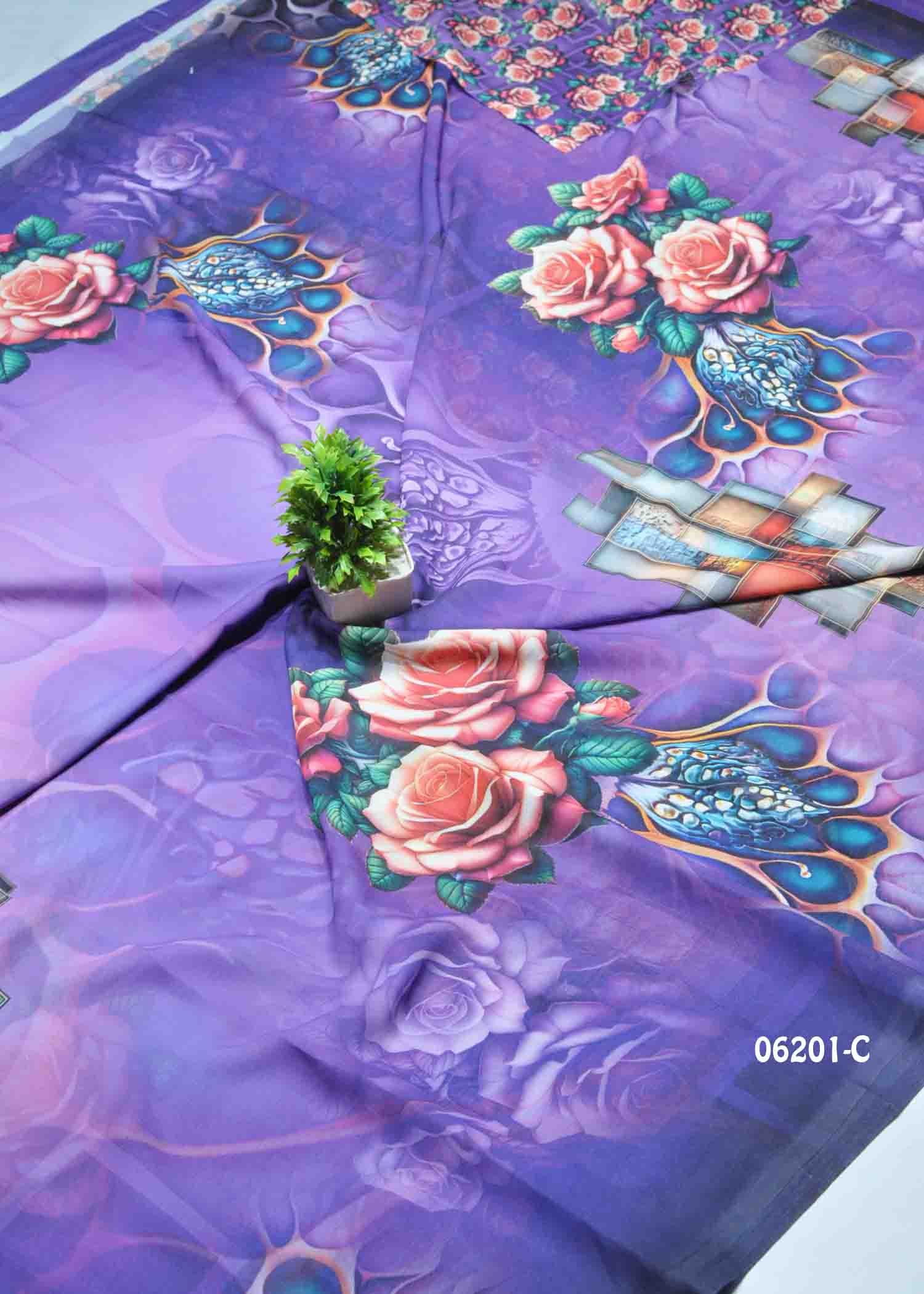 Laasliya - 06201-C Lavender Color Excellent Soft Georgette Saree CM1411601 (LR1B)