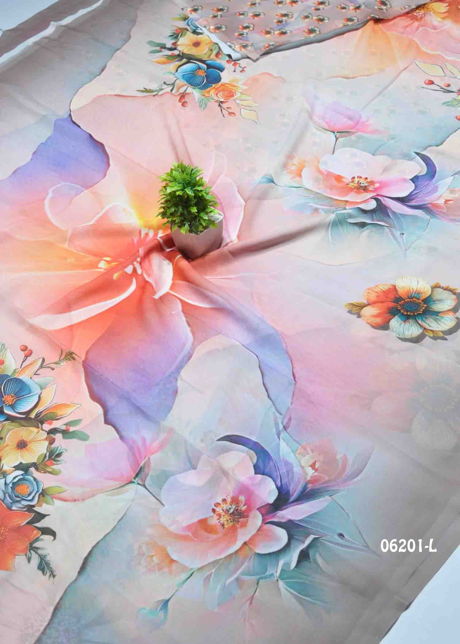 Laasliya - 06201-L Multi Color Excellent Soft Georgette Saree CM1411601 (LR1B)
