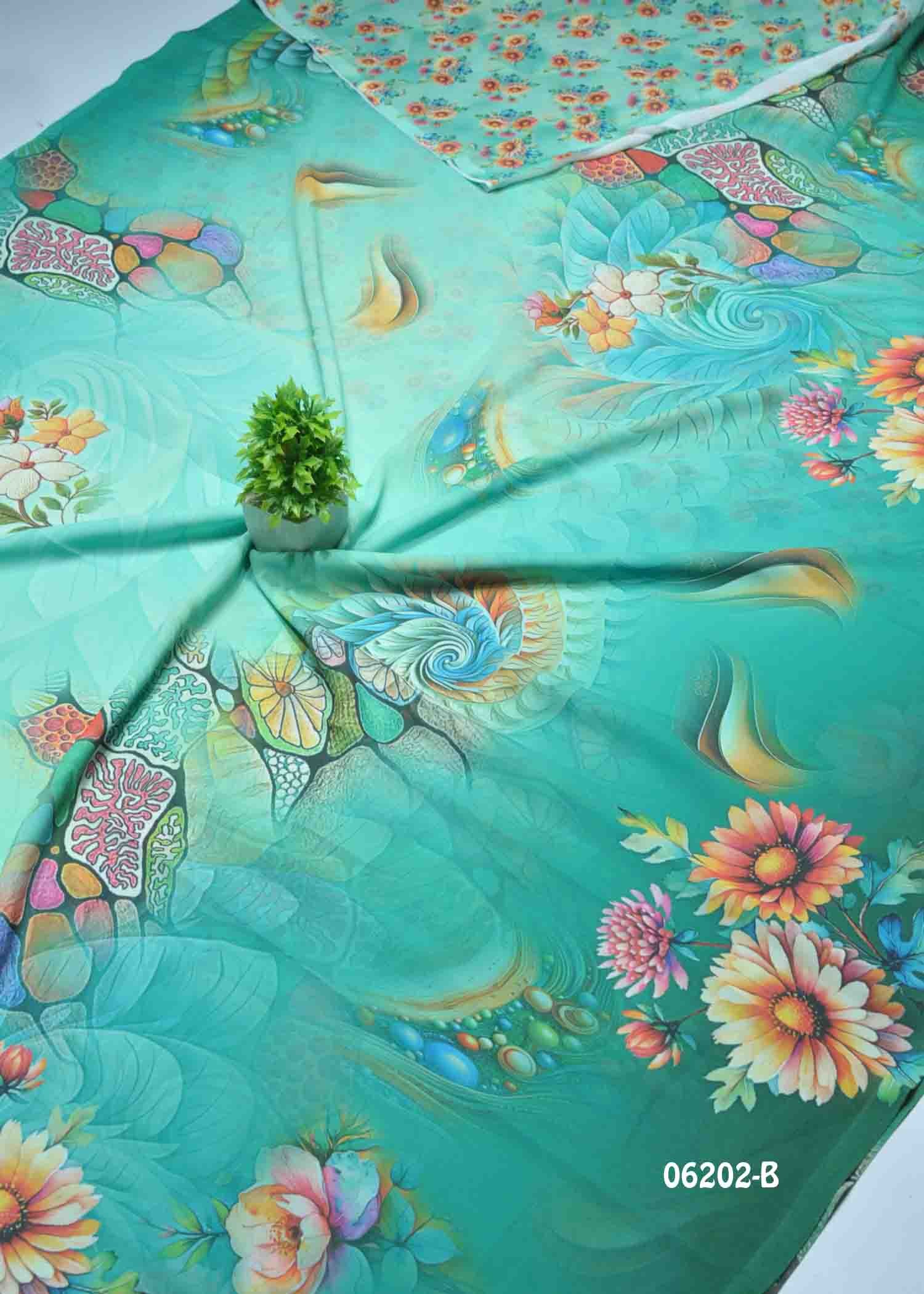 Lakshana - 06202-B Green Color Excellent Soft Georgette Saree CM1411601 (LR1B)