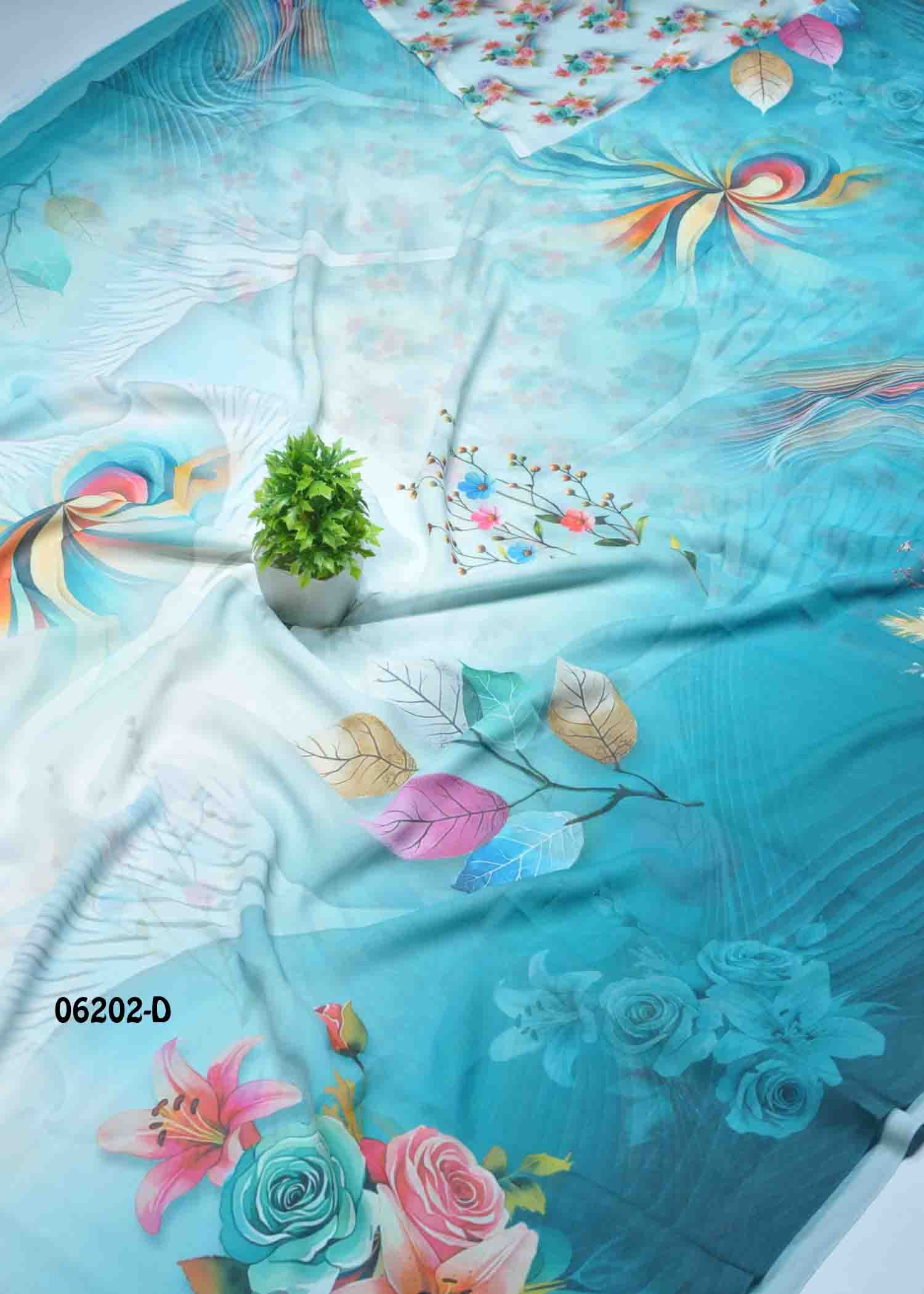 Lakshana - 06202-D LightBlue Color Excellent Soft Georgette Saree CM1411605 (LR1B)
